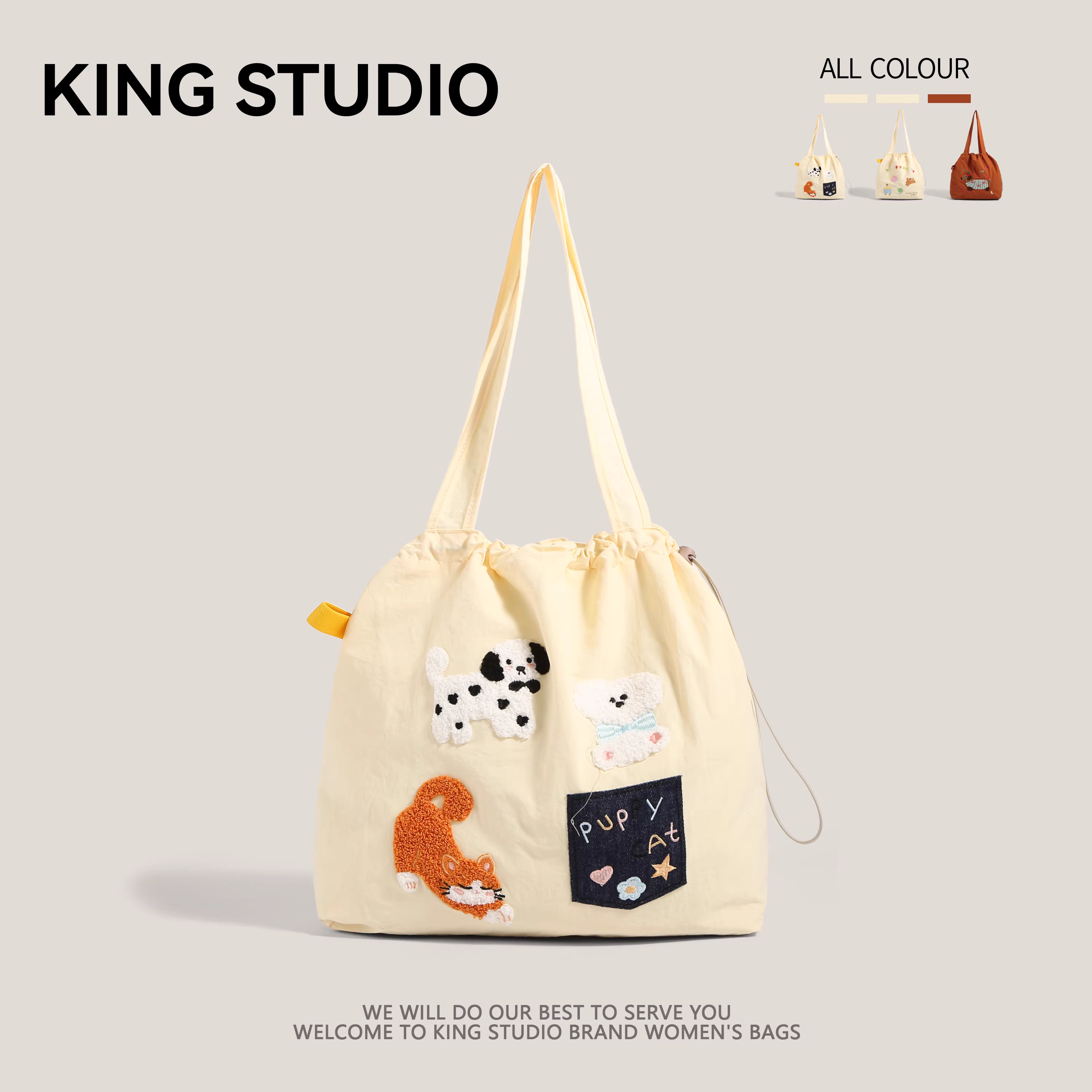 Túi vải canvas hoạt hình dễ thương dành cho nữ, mẫu mới 2025, phong cách Hàn Quốc thời thượng, kiểu dáng học sinh, túi tote đeo vai, túi mua sắm cỡ lớn, tiện dụng