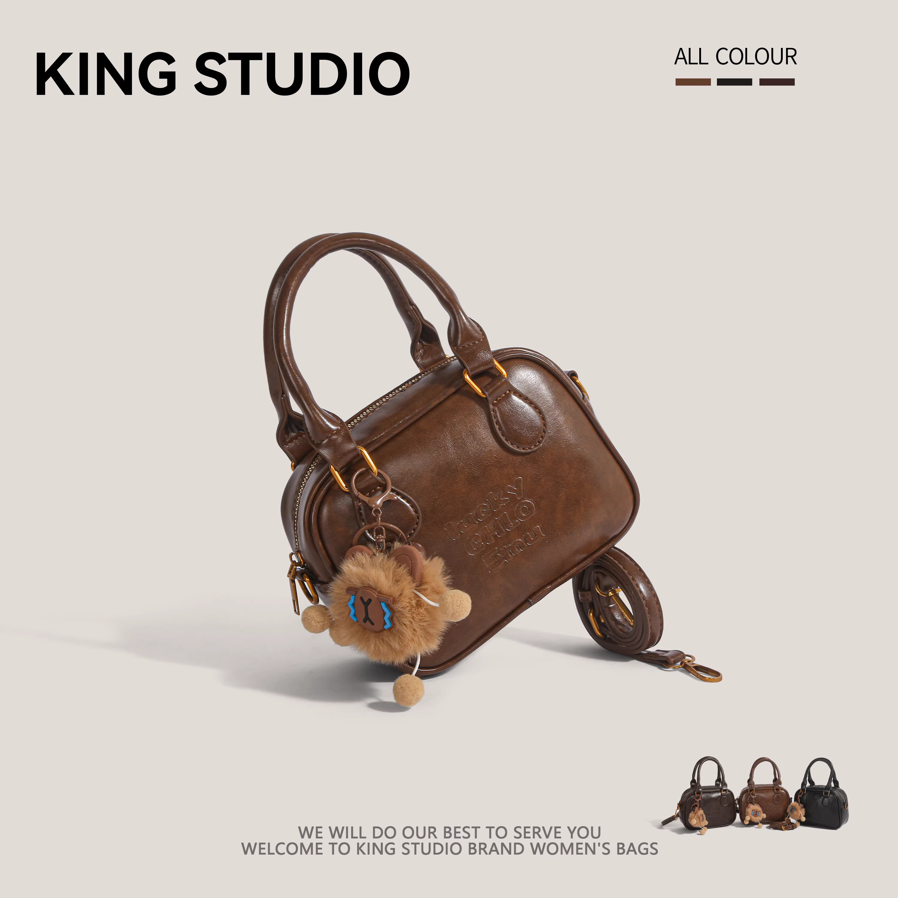 Túi bowling retro độc đáo dành cho nữ, mẫu mới xuân/hè 2025, túi đeo vai/chéo chất lượng cao, đa năng