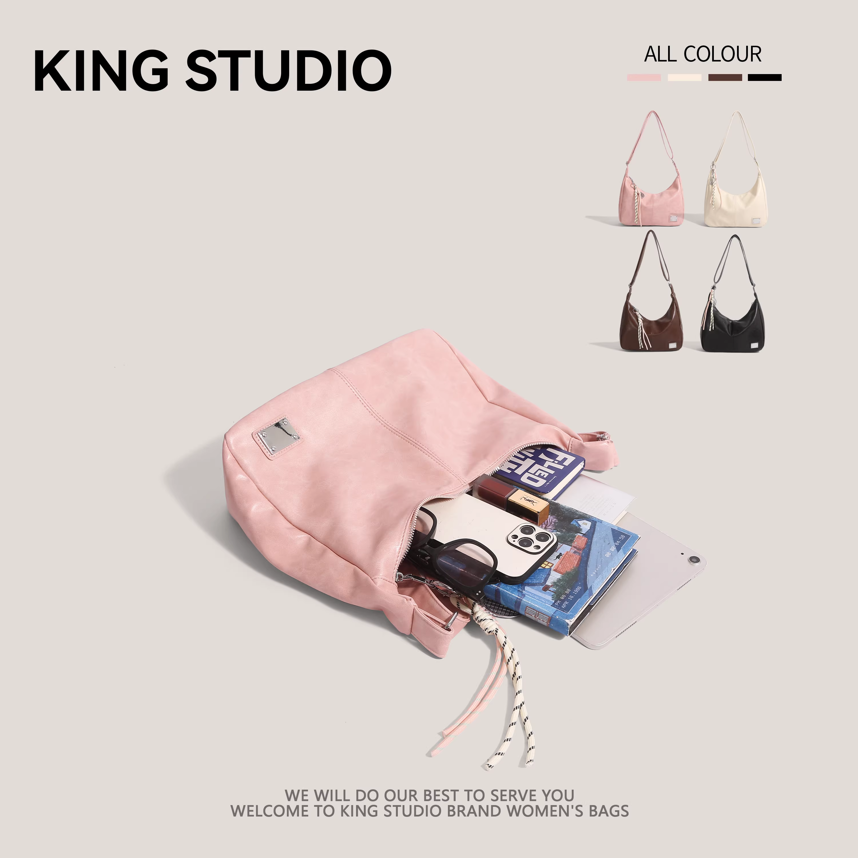 Túi đeo chéo nữ cỡ lớn thời trang xuân hè 2025, kiểu dáng đa năng, phong cách học sinh, đeo vai đơn