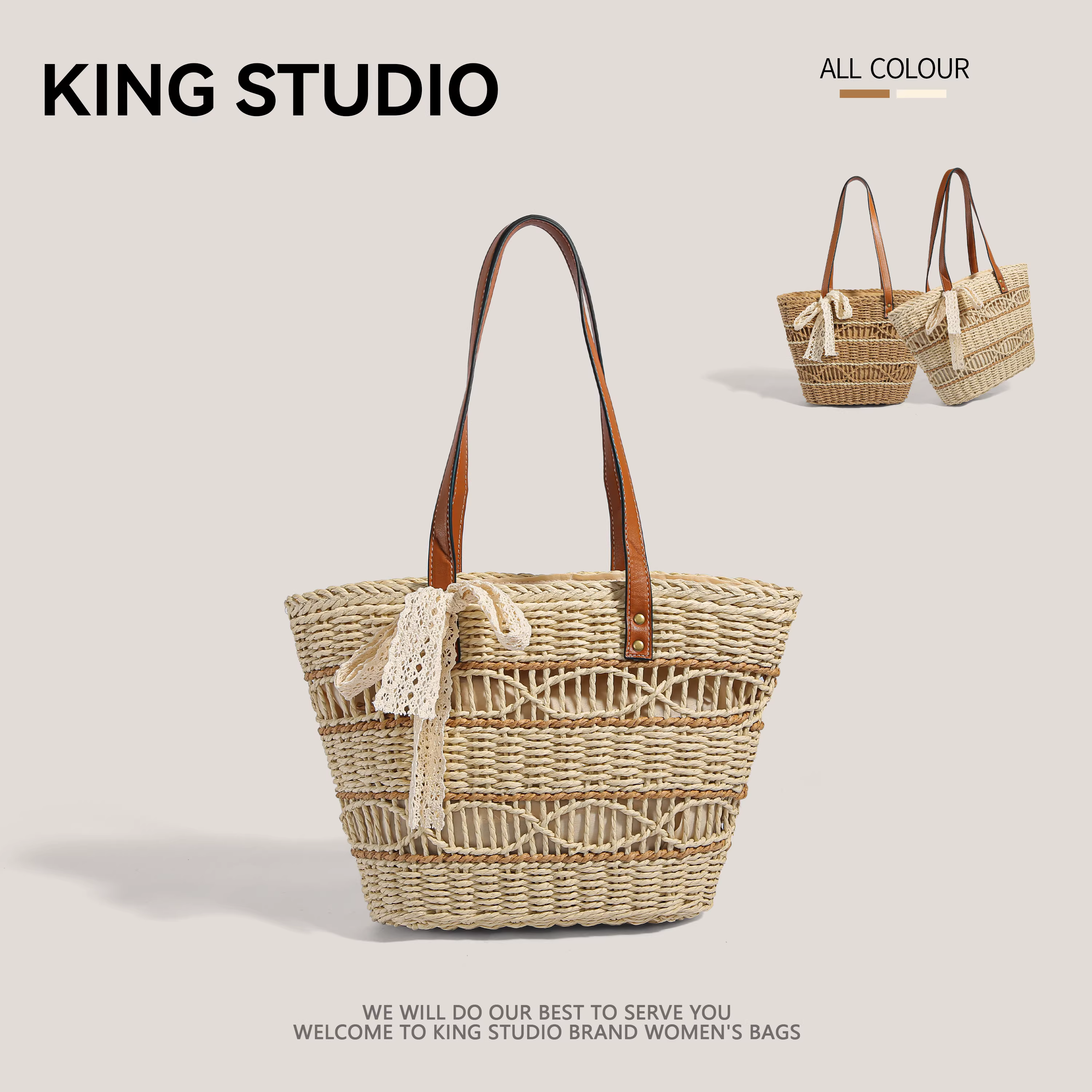 Túi cói đan tay cỡ lớn dành cho nữ, mẫu mới thời thượng hè 2025, túi xách đi biển, túi đeo vai