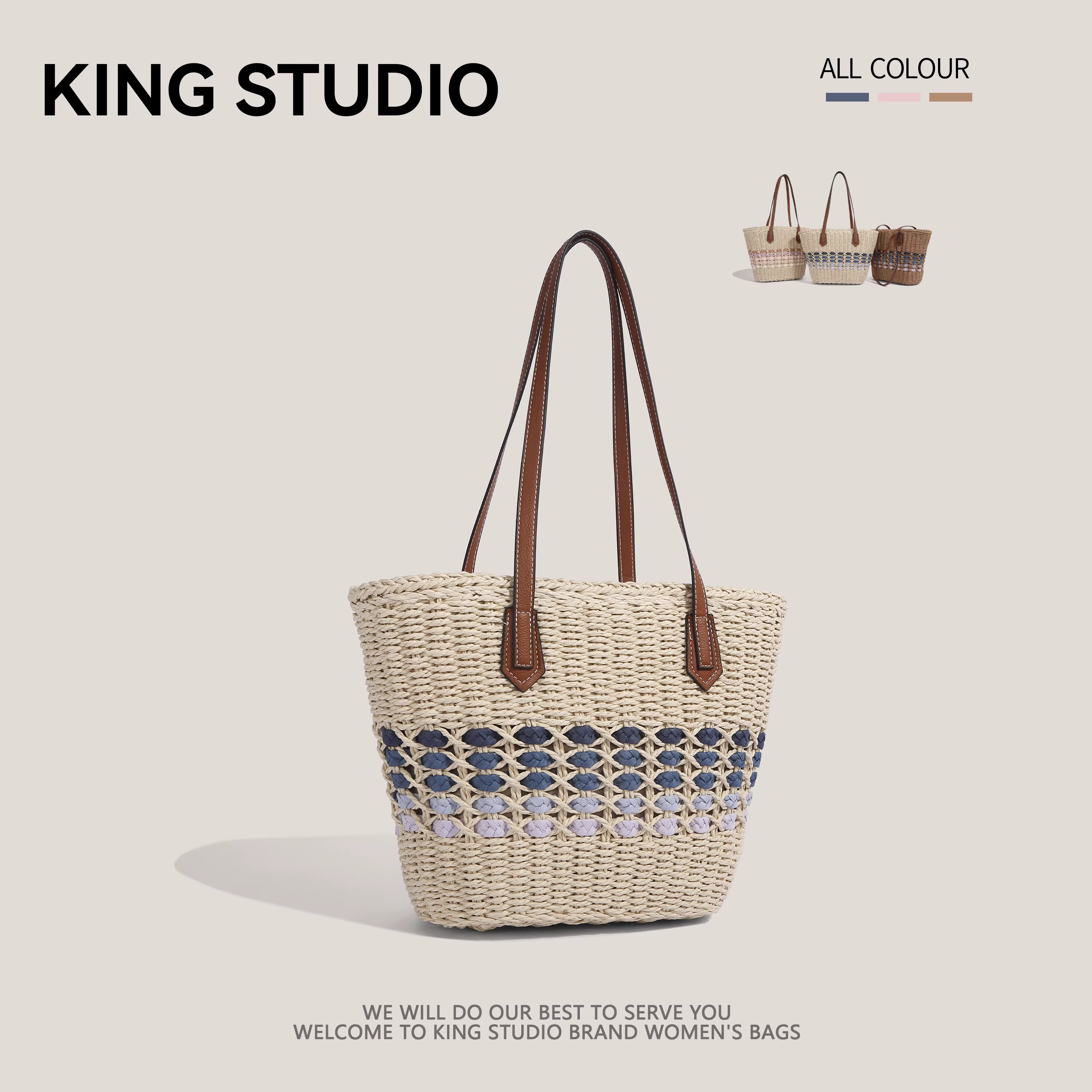 Túi cói đan tay cỡ lớn dành cho nữ, kiểu mới 2025, túi tote đi biển, túi đeo vai đa năng, túi giỏ đeo một bên vai