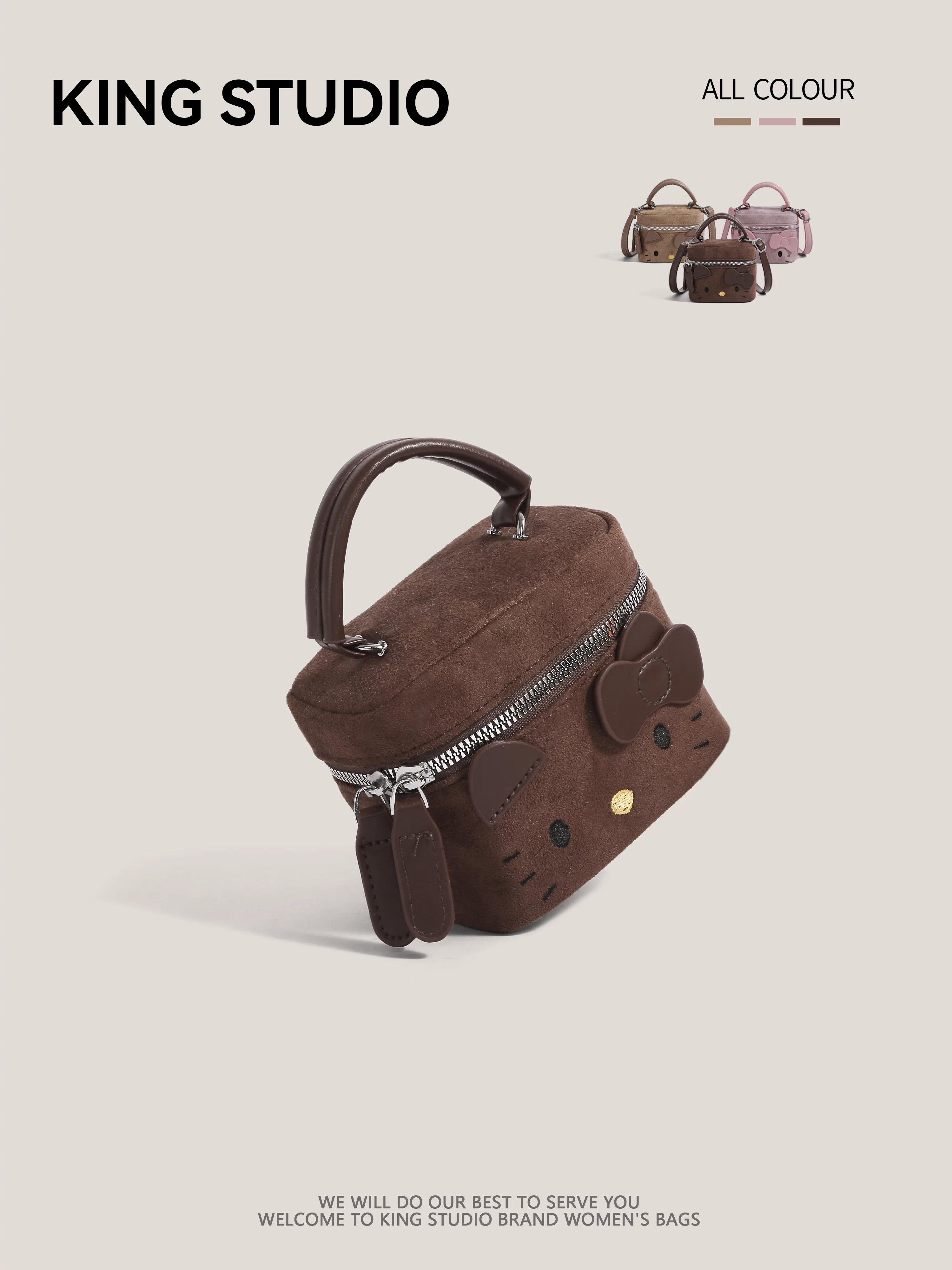 Túi xách Hello Kitty dễ thương dành cho nữ, mẫu mới 2025, túi đeo vai/chéo mini hình Hello Kitty hoạt hình