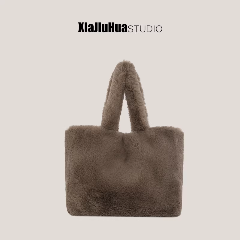 Túi xách nữ DrinKing dung tích lớn, mẫu mới Thu/Đông 2025, thời trang đa năng, chất liệu lông mềm mại