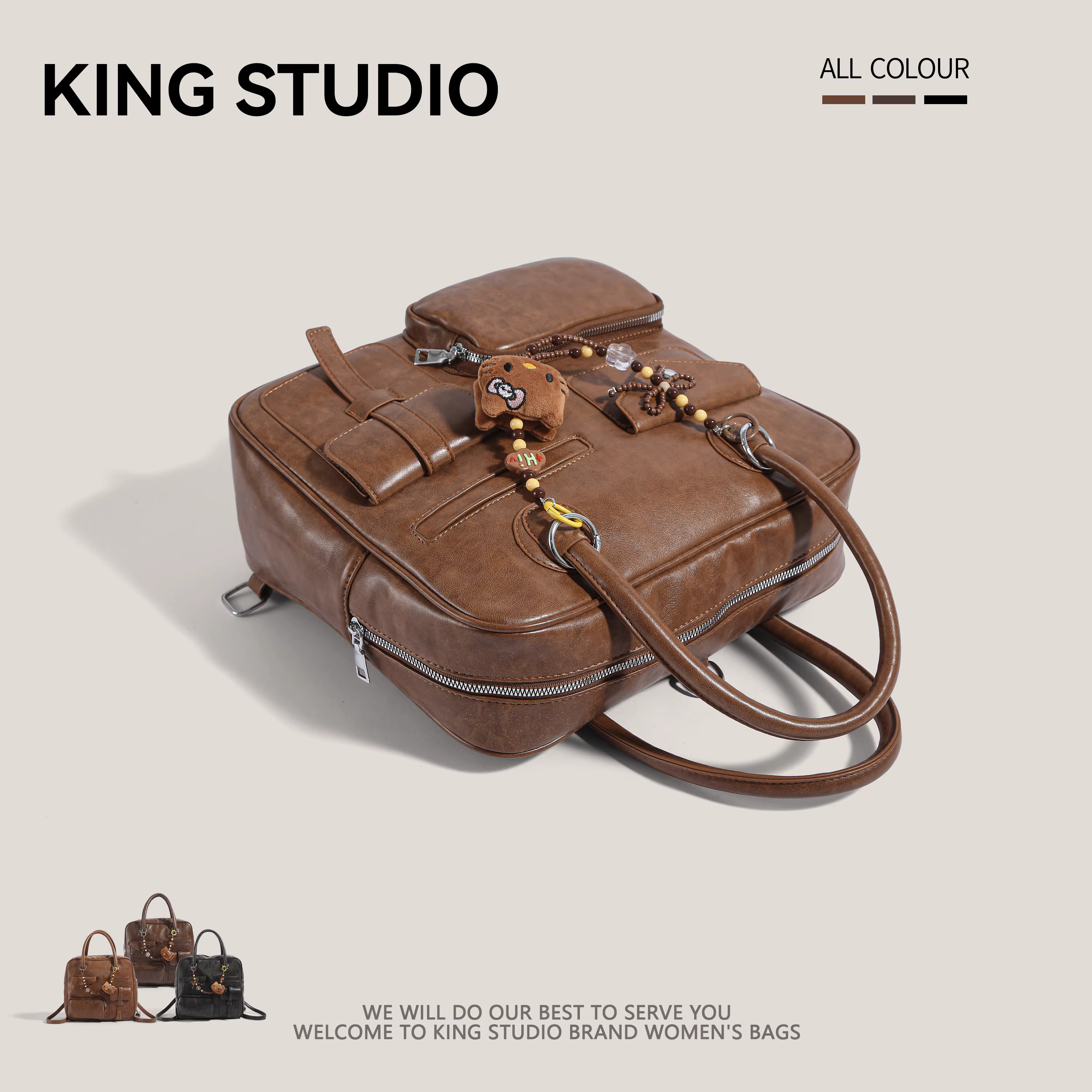 Ba lô phong cách retro preppy dành cho nữ, mẫu mới thu đông 2025, túi xách cỡ lớn, balo học sinh, balo đi làm