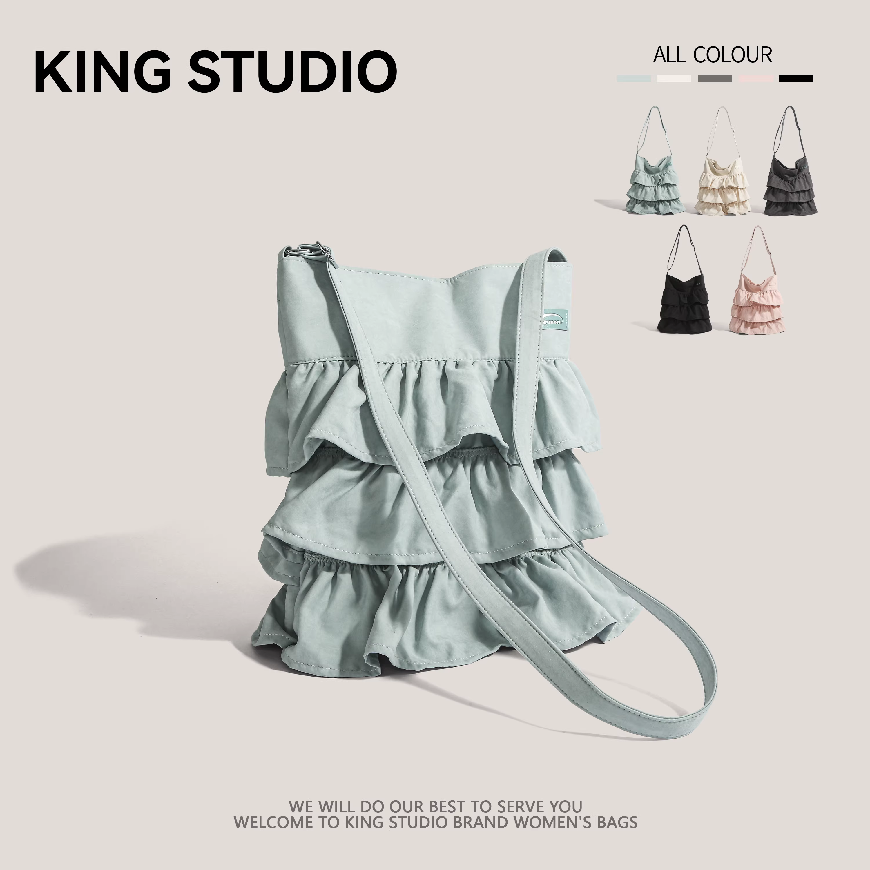 Túi vải kiểu váy xếp ly Hàn Quốc dành cho nữ, thời trang xuân/hè 2025, túi tote độc đáo, dung tích lớn, đeo chéo