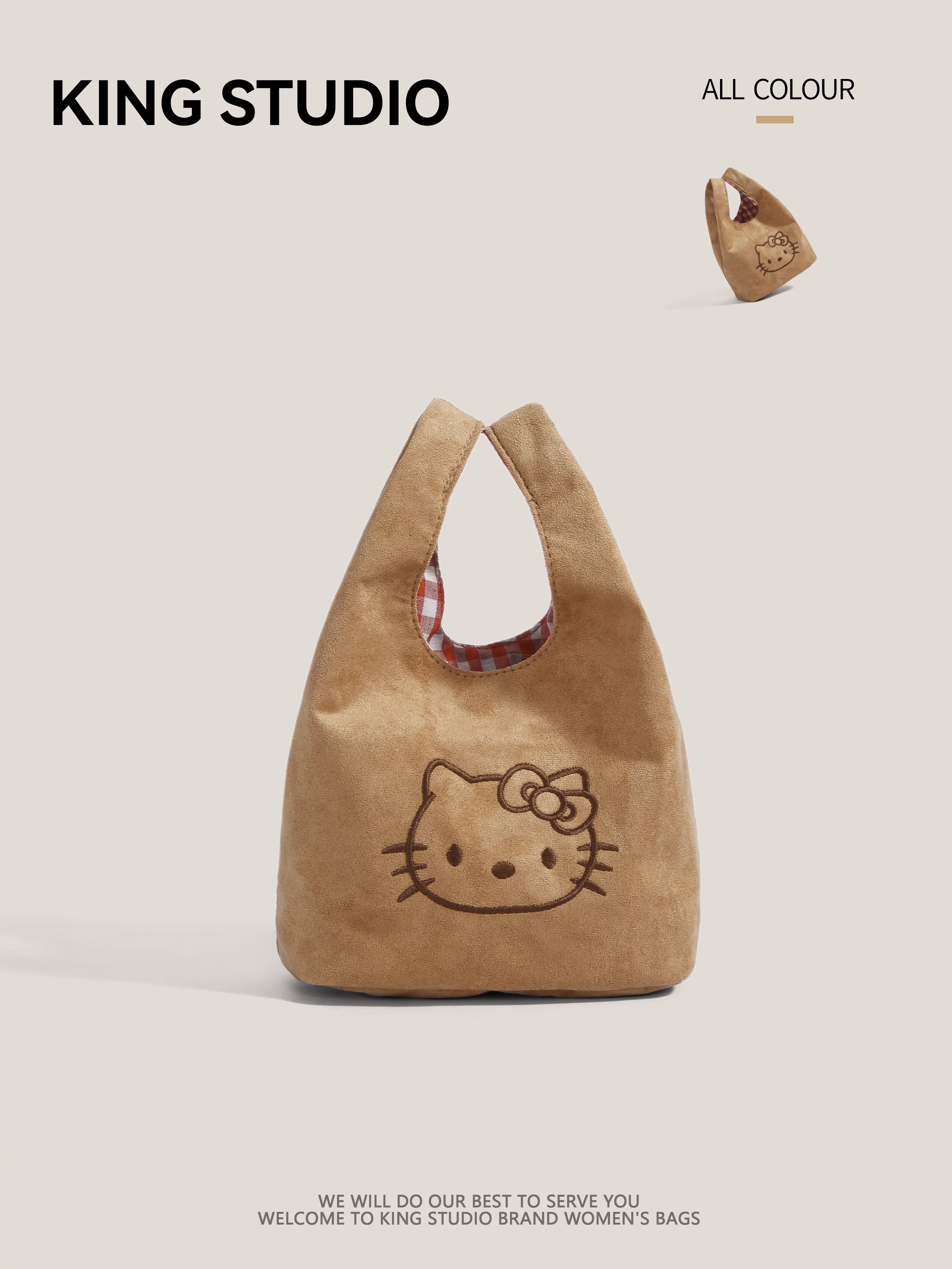 Túi xách mèo dễ thương dành cho nữ, mẫu mới 2026, túi đeo tay, túi đựng cơm trưa, túi đựng đồ dùng cho công việc và dã ngoại