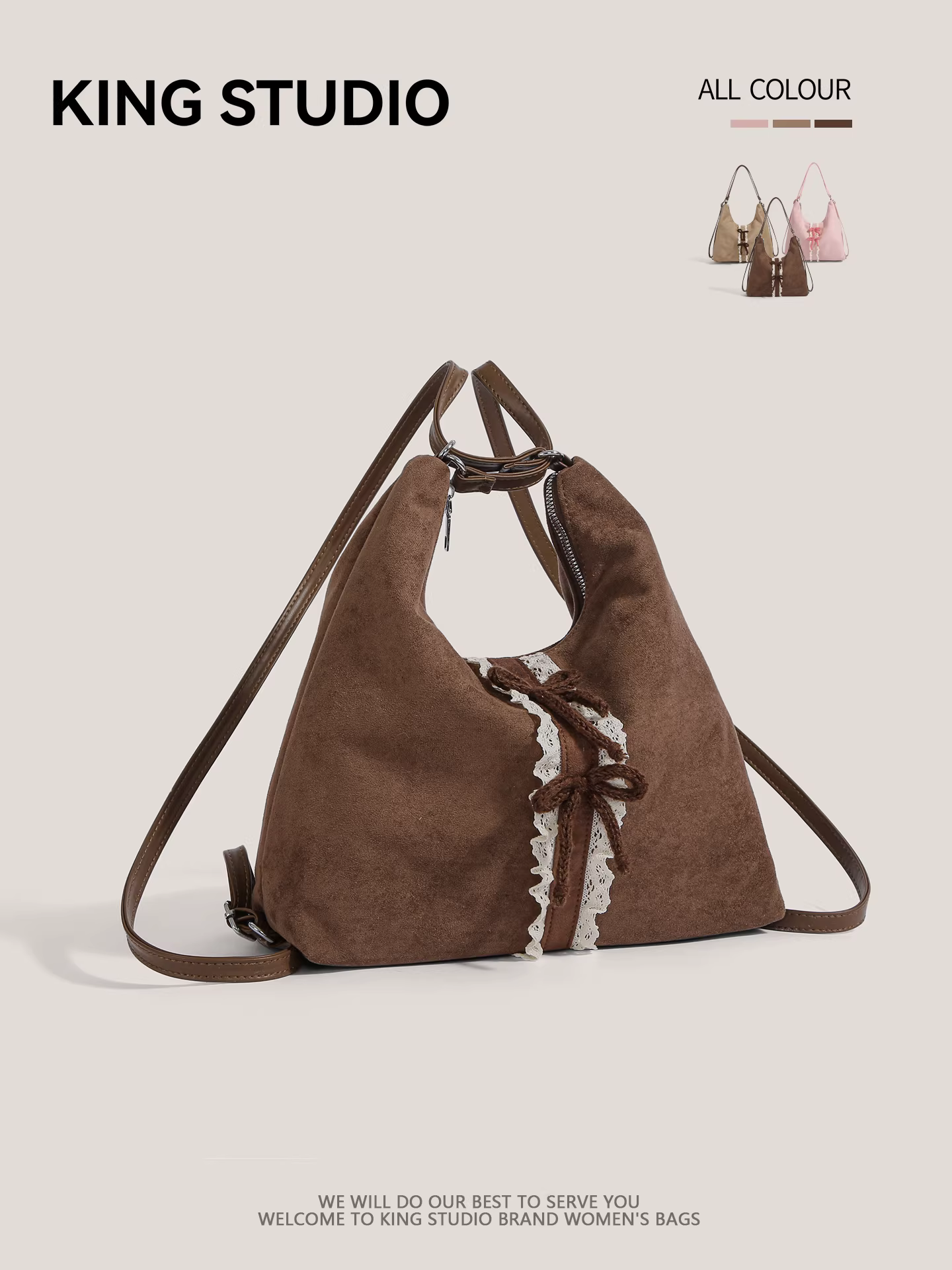 Túi tote da lộn cỡ lớn dành cho nữ, mẫu mới 2025, thời trang retro đa năng, balo đeo vai đi làm