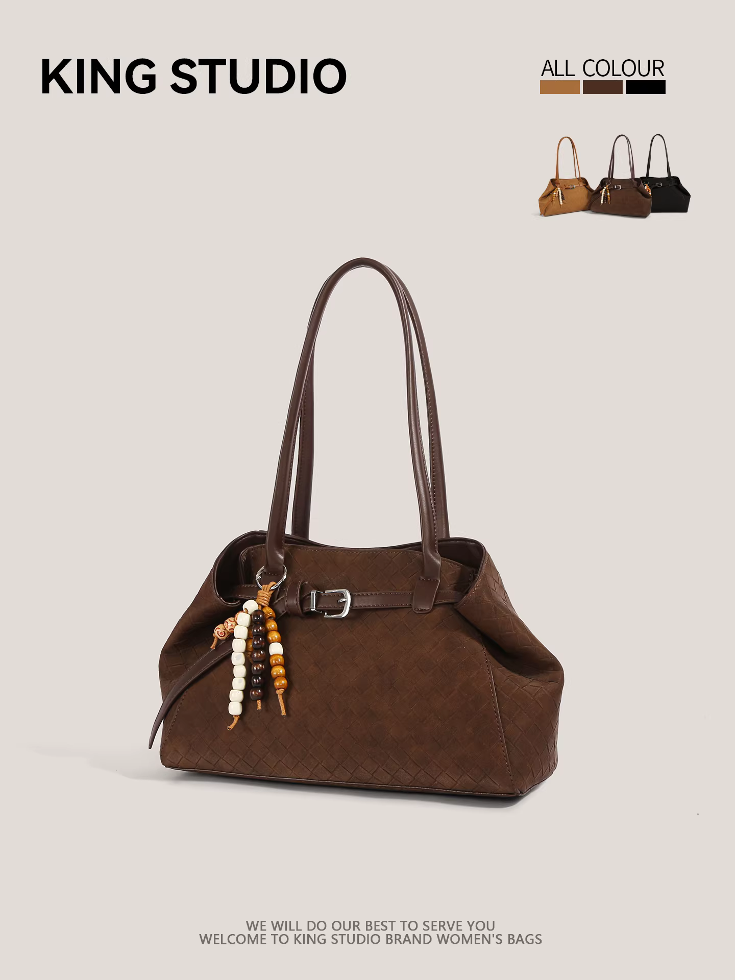 Túi xách nữ da lộn cao cấp, kiểu dáng mới thời thượng 2026, phong cách retro độc đáo, túi đeo nách, dung tích lớn, túi đeo vai