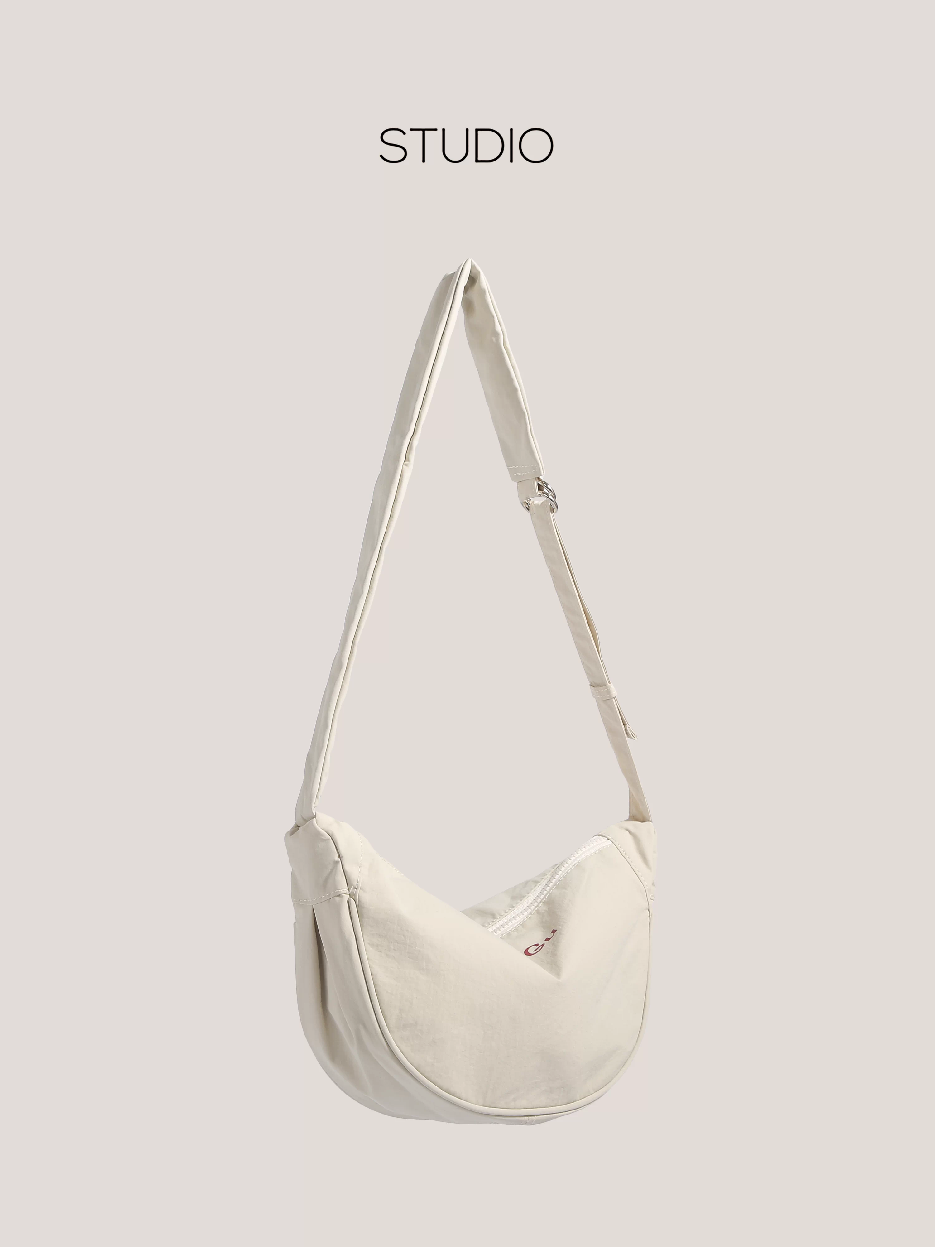 Túi đựng bánh bao đơn giản thông thường, túi vải nylon dành cho nữ, mẫu mới 2025, túi đeo vai hợp thời trang, túi đeo chéo đa năng, túi đeo ngực, túi đeo nách