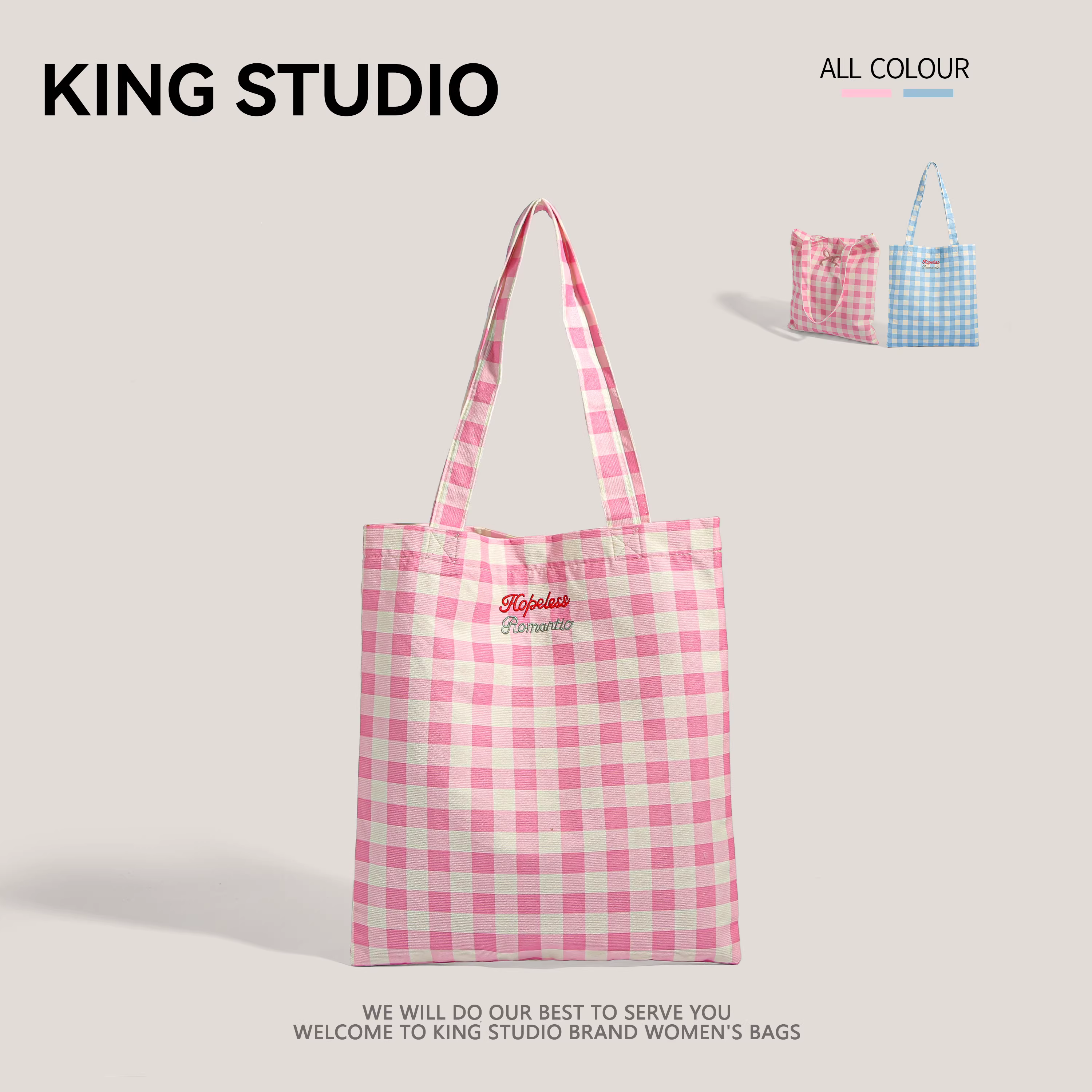 Túi vải bố thêu họa tiết bướm kẻ caro dành cho nữ, mẫu mới 2025, phong cách Hàn Quốc thời thượng, túi đeo vai thường ngày dành cho học sinh đi học, túi dung tích lớn