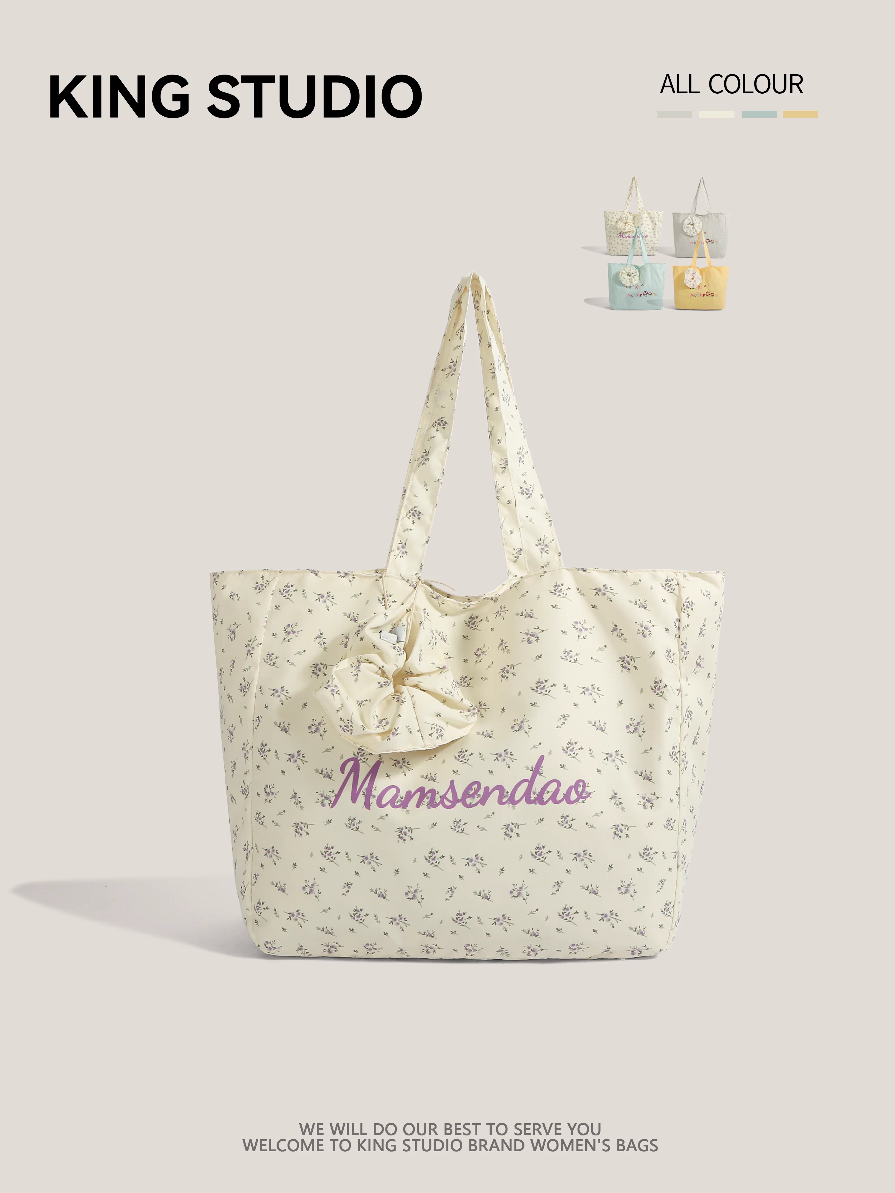 Túi vải bố hoa văn thời trang mới năm 2025, dung tích lớn, đeo vai, dùng đi chợ, đi học, đi làm