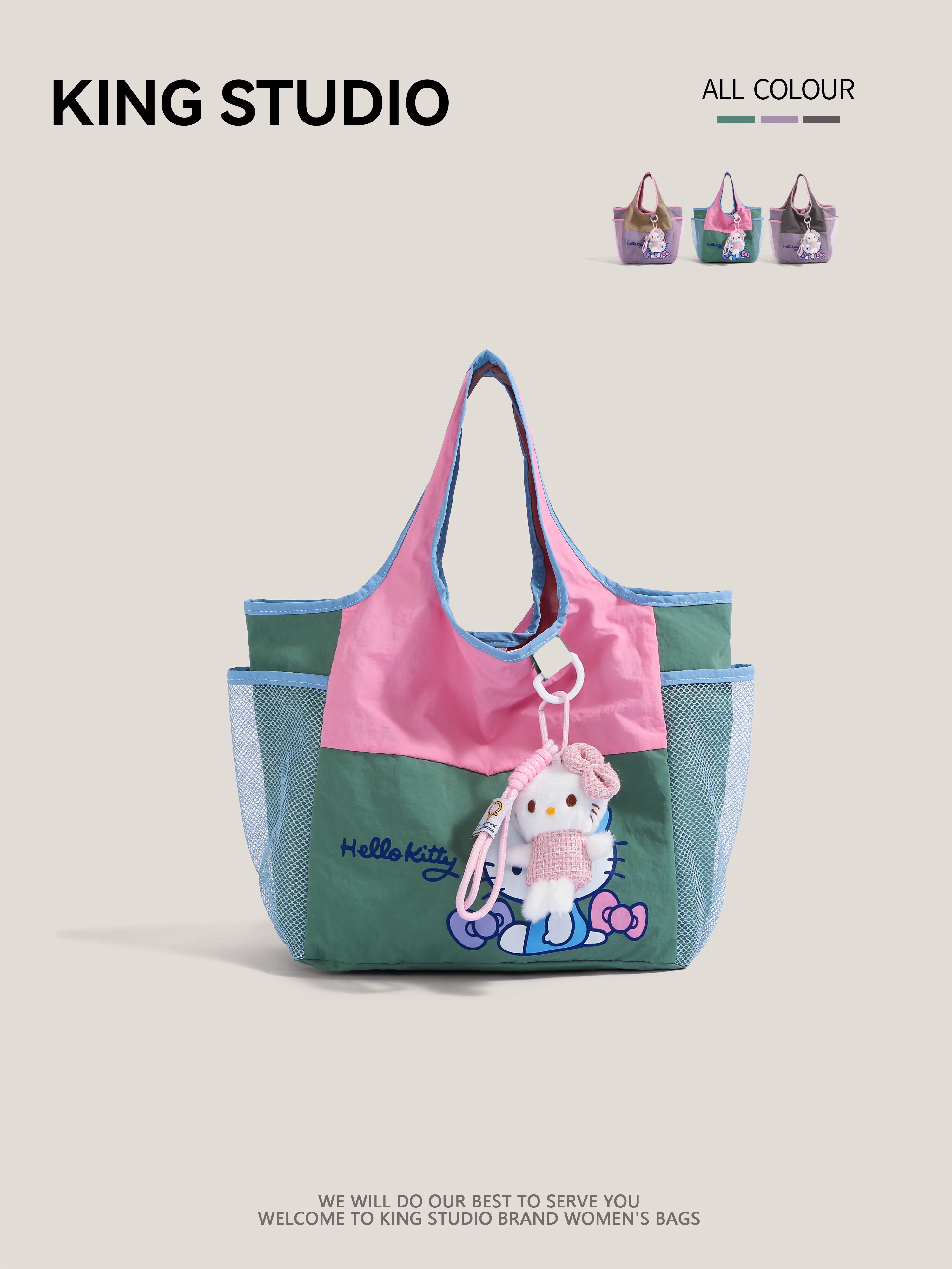 Túi xách Hello Kitty dễ thương dành cho nữ 2025, mẫu mới, chống thấm, kiểu dáng túi mua sắm