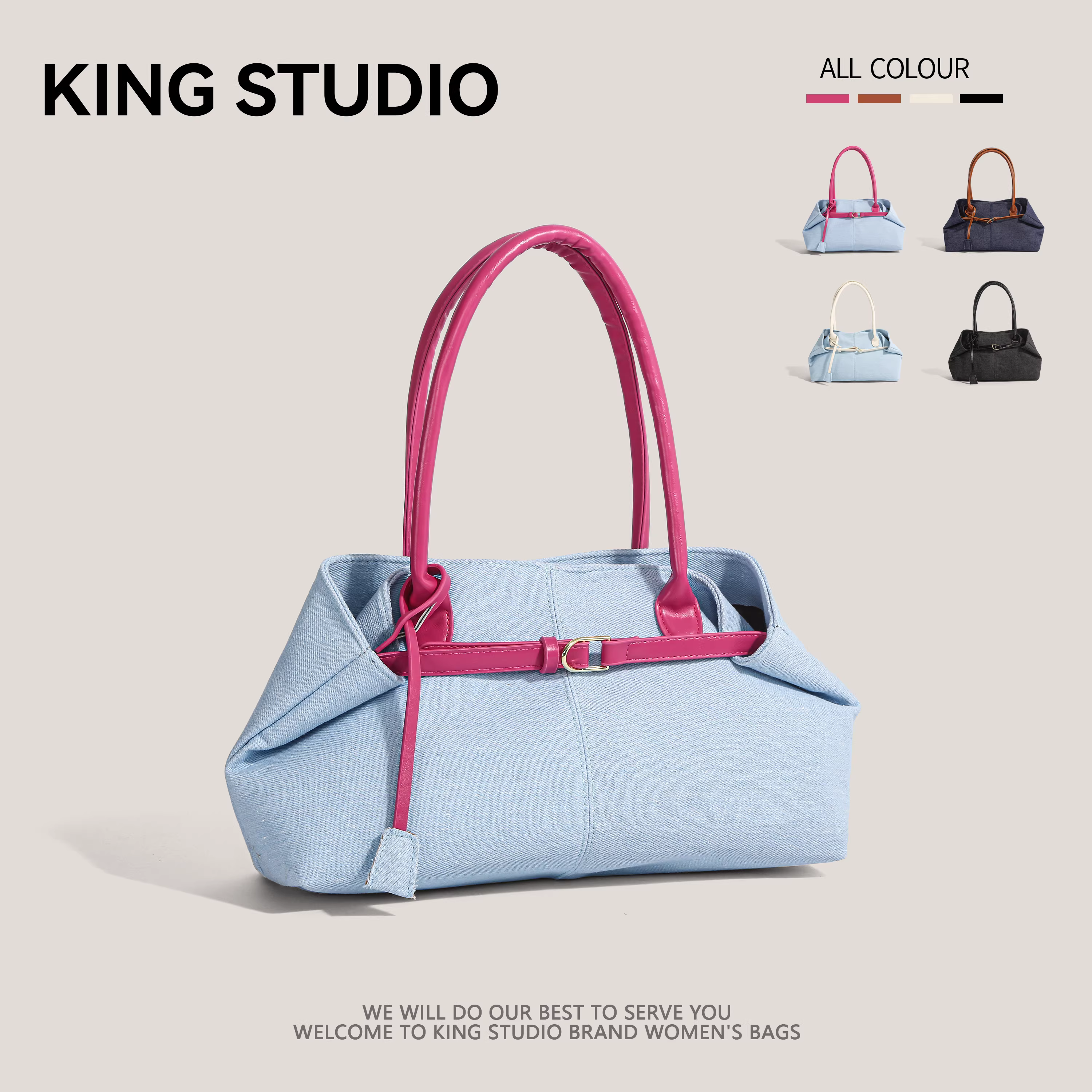 Túi đeo vai/nách cỡ lớn phối màu đơn giản, năng động dành cho nữ, mẫu mới thời trang đa năng năm 2025.