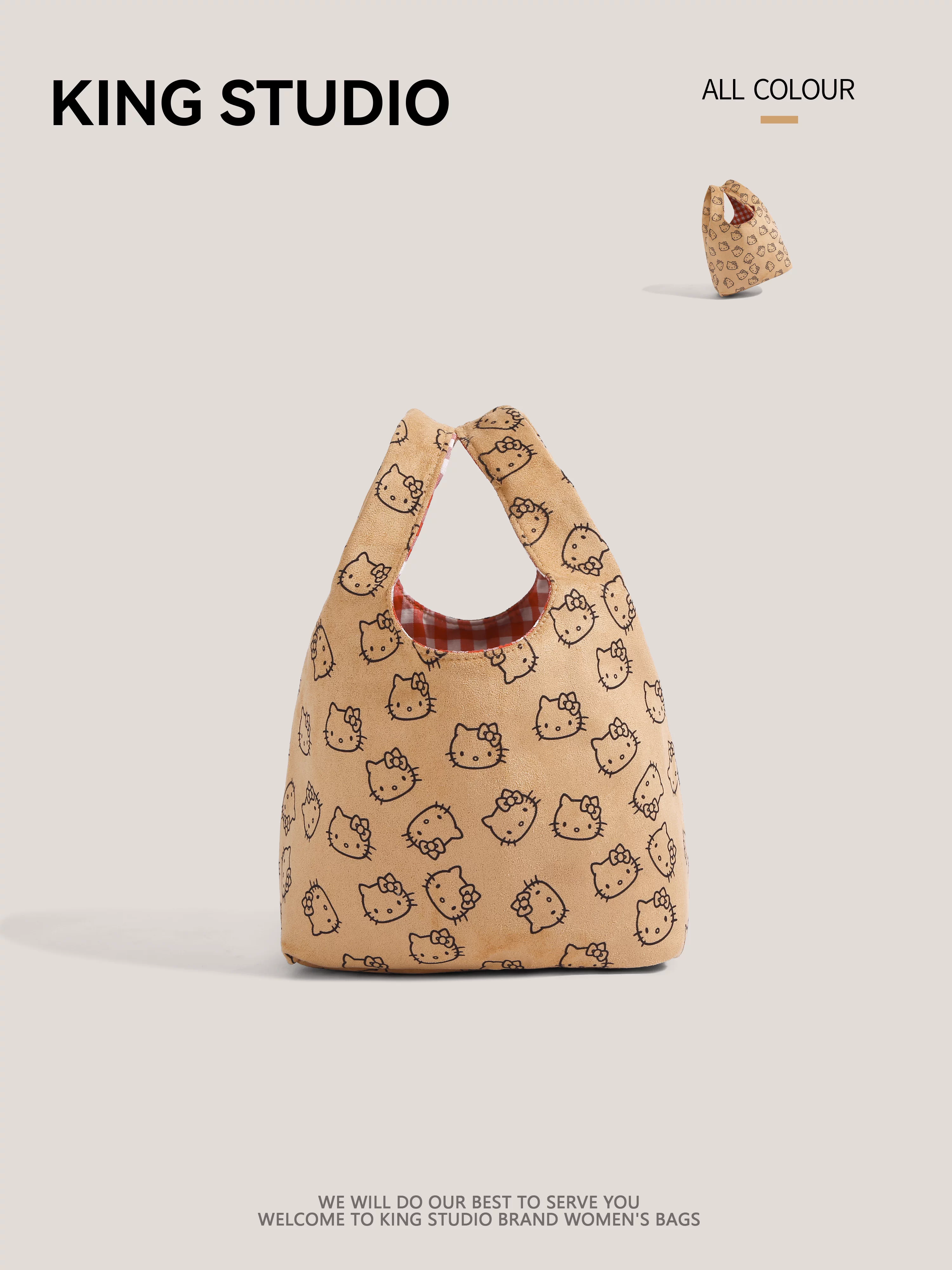 Túi xách mèo dễ thương mẫu mới 2025, túi đeo tay, túi đựng cơm trưa, túi đựng đồ dùng cần thiết cho công việc và túi tote nhỏ đi chơi