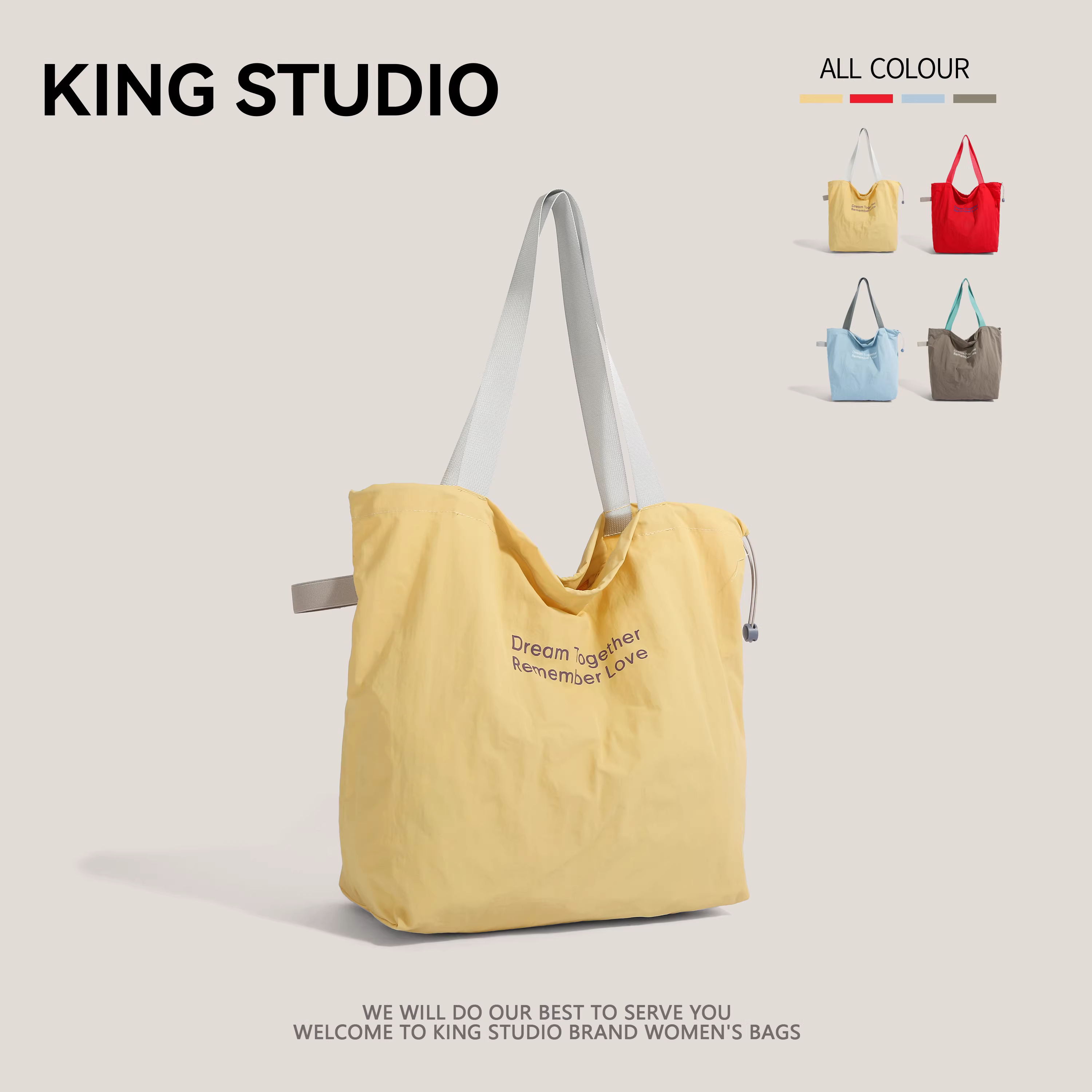 Túi đeo vai nữ chất liệu nylon cỡ lớn phong cách học sinh, mẫu mới 2025, thời trang hè, đa năng, túi tote thường ngày