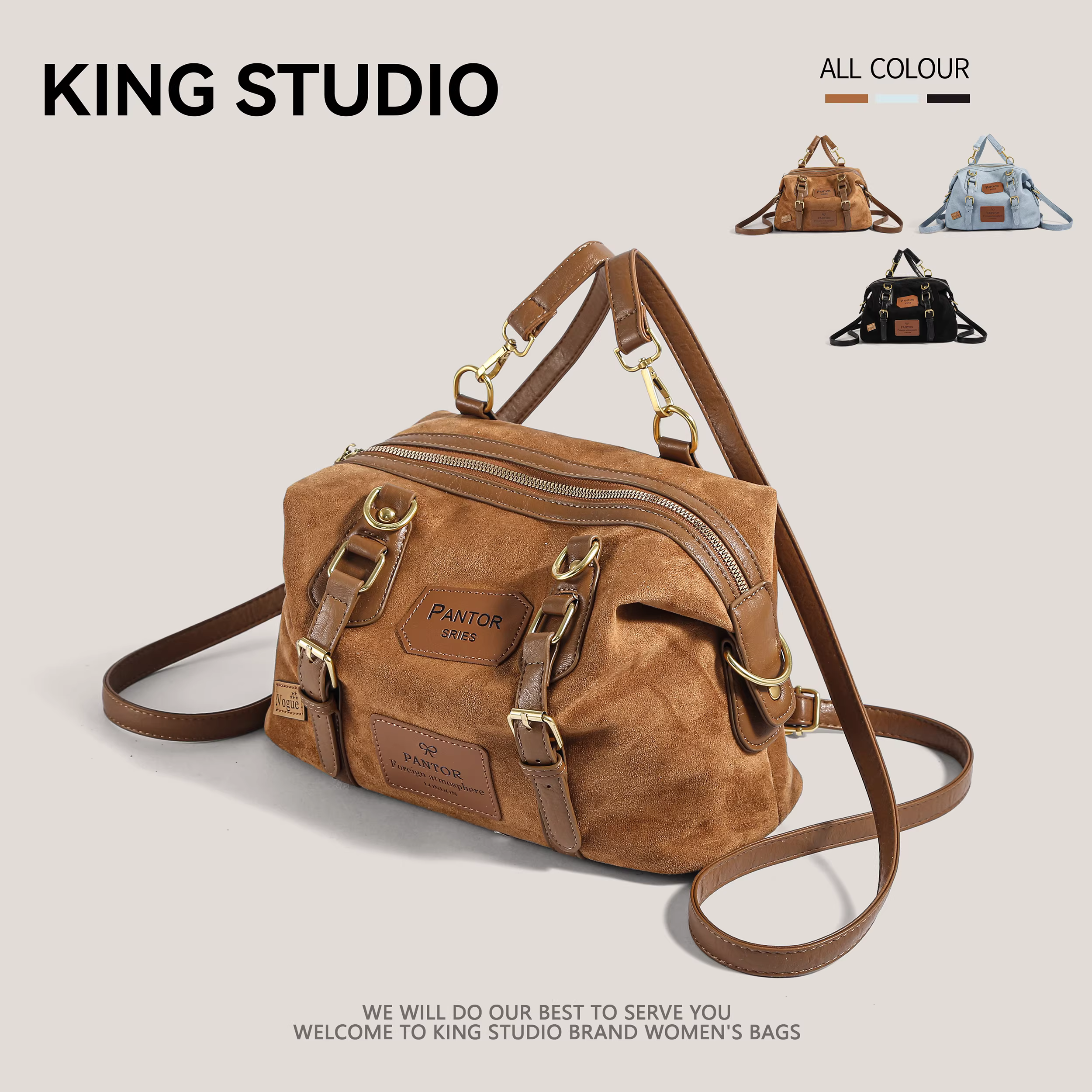 Túi da lộn cỡ lớn dành cho nữ, mẫu mới thu đông 2025, balo retro đi làm đa năng, đeo chéo một bên vai