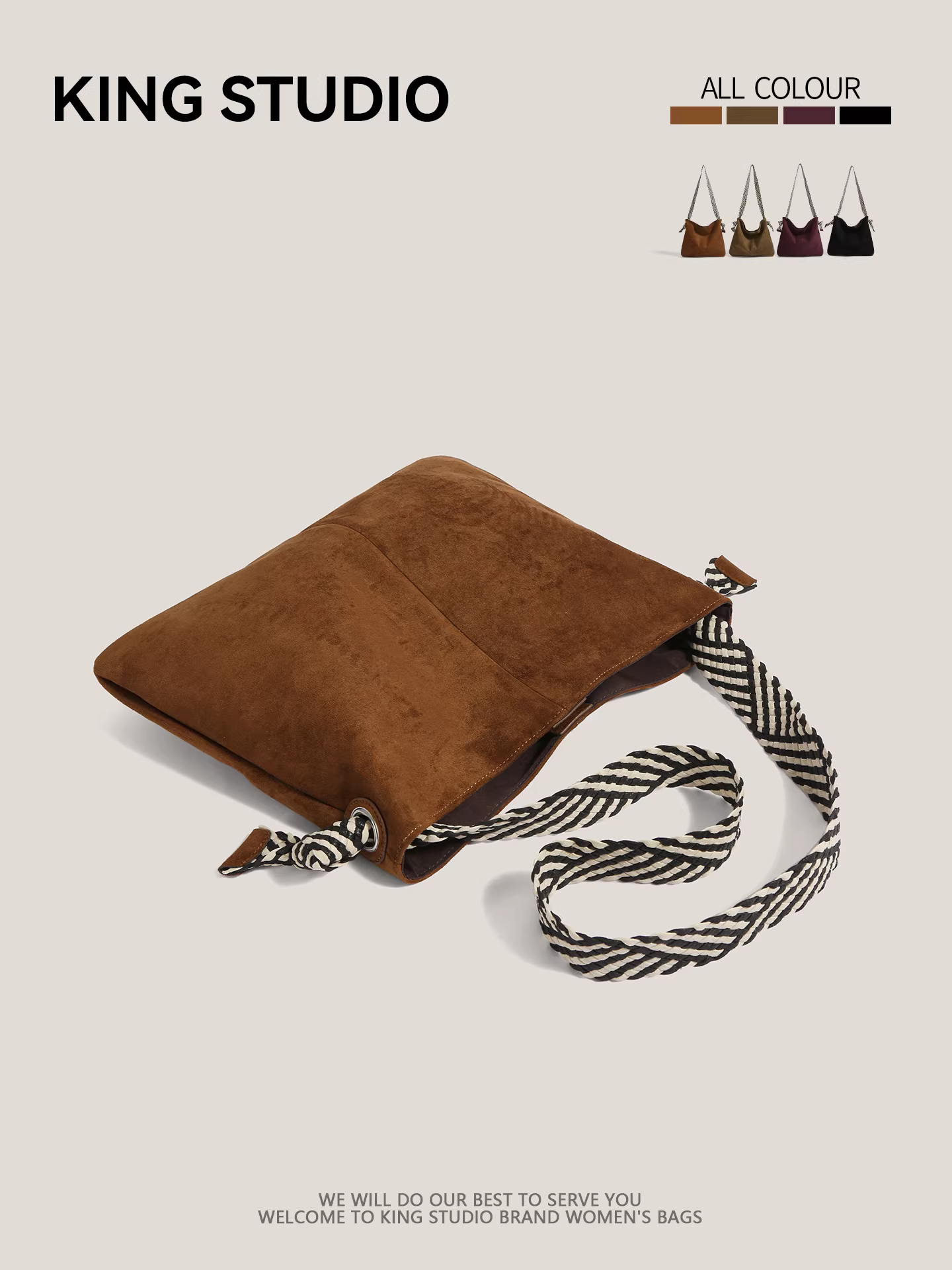 Túi tote da lộn cỡ lớn dành cho nữ, mẫu mới thu đông 2025, thời trang retro đa năng, đeo vai, đeo chéo