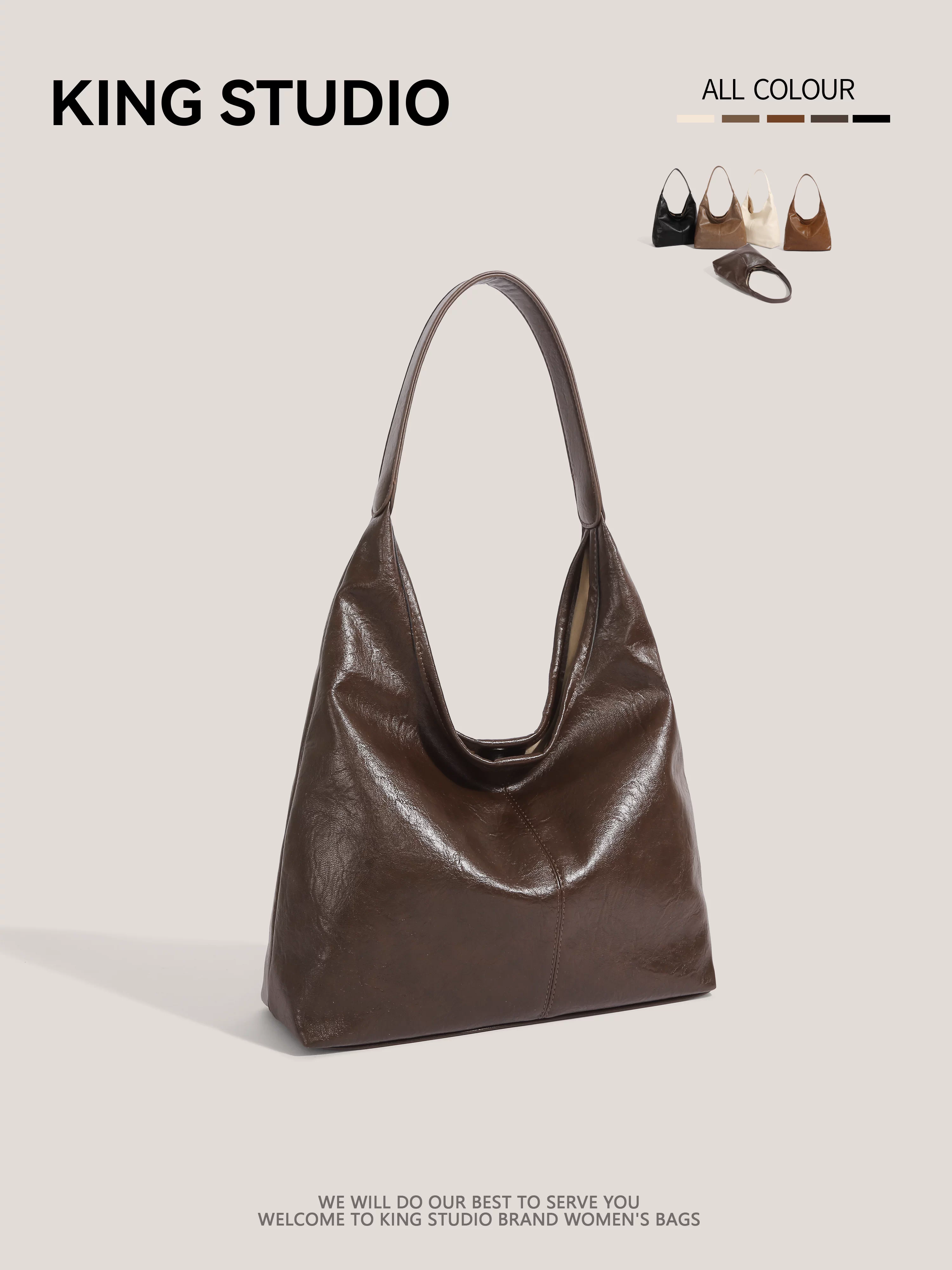 Túi xách nữ cỡ lớn 2025 mẫu mới thời thượng cao cấp chất liệu da mềm đeo vai kèm túi nhỏ, thích hợp đi làm và đi lại hàng ngày