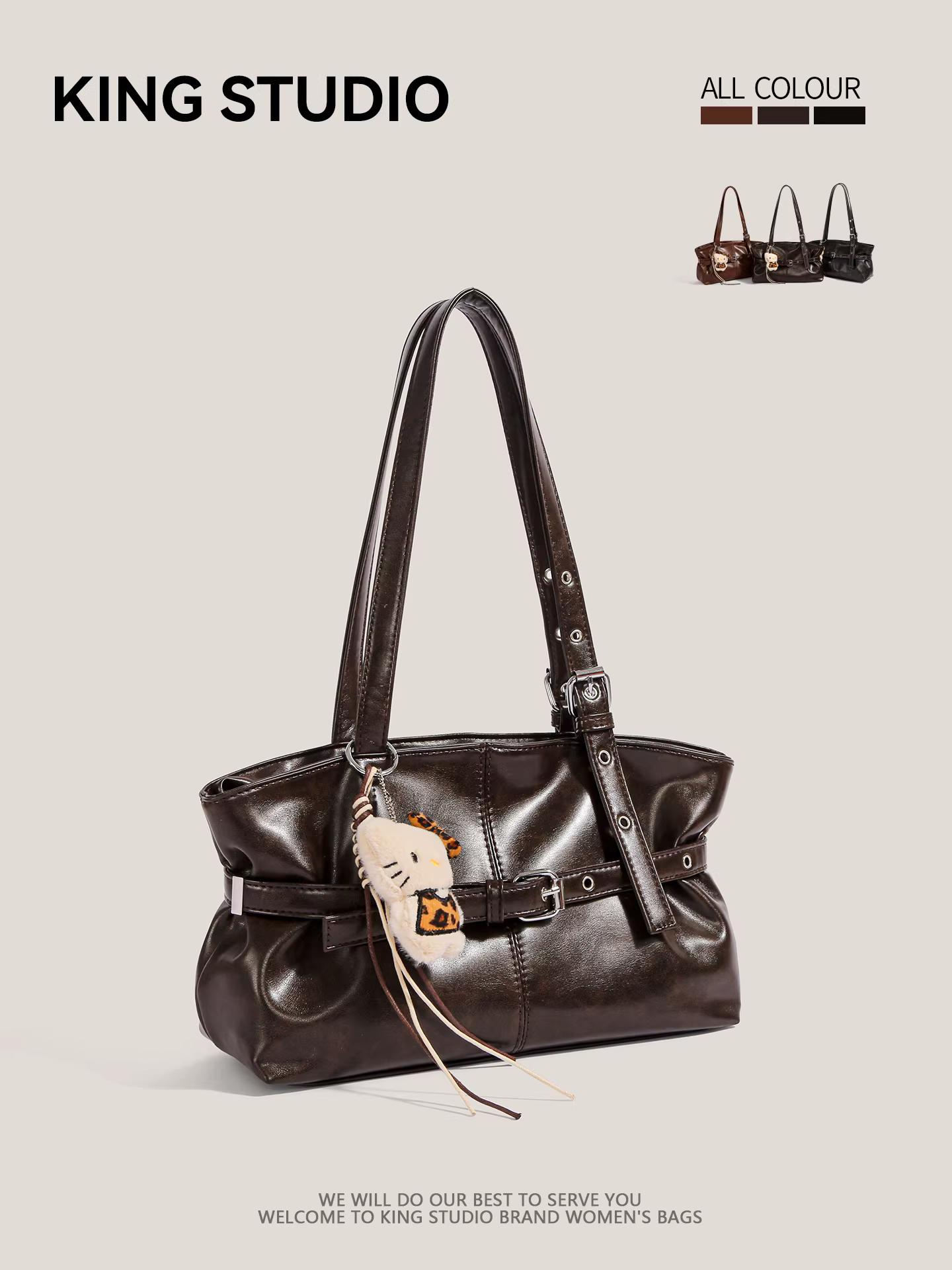 Túi đeo chéo Maillard retro dành cho nữ, mẫu mới thu đông 2025, thời trang đa năng, túi tote độc đáo, túi đeo vai đơn giản