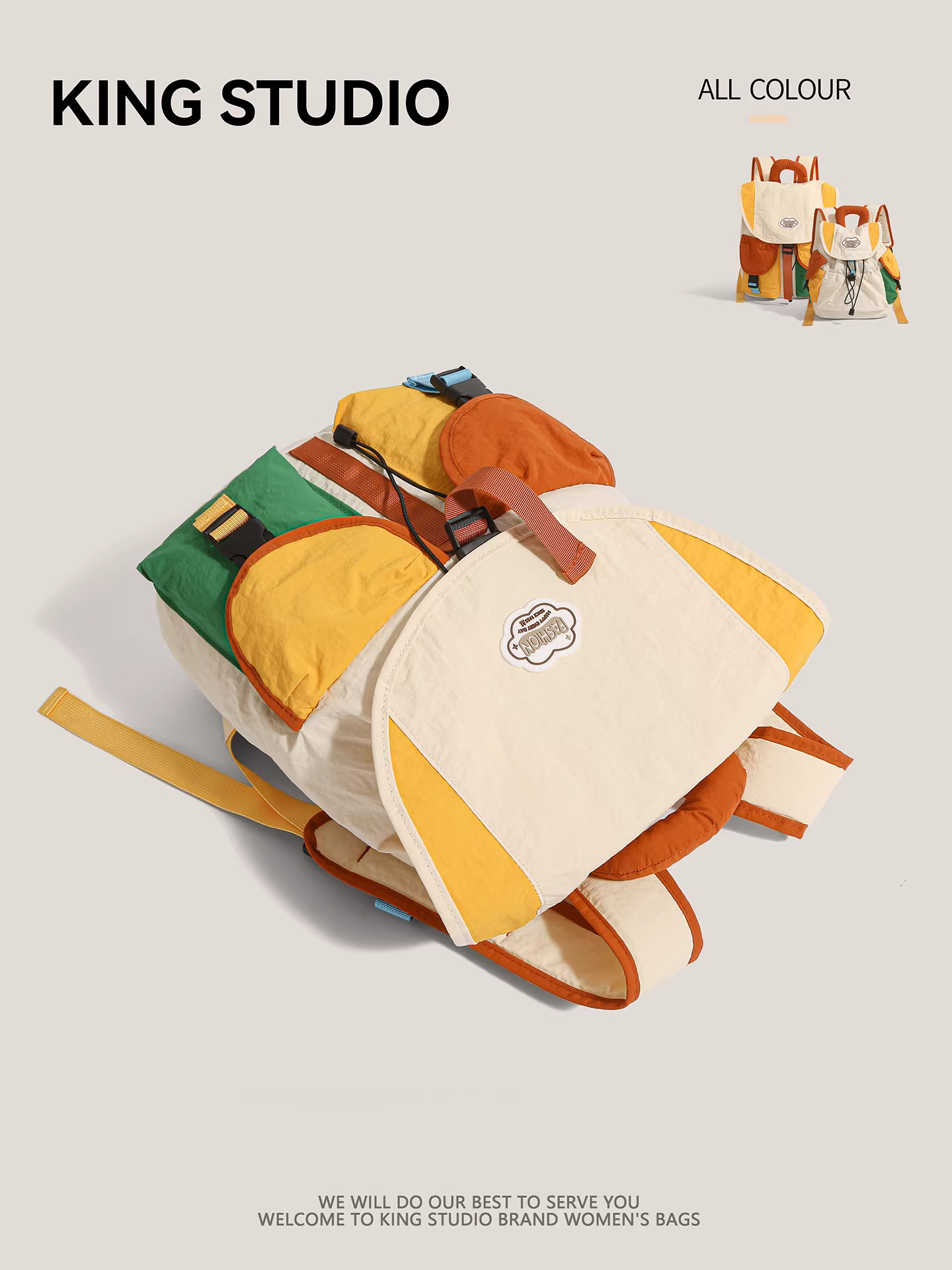 Ba lô học sinh phối màu dành cho nữ 2025 mẫu mới thời trang dễ thương đa năng balo đi học dung tích lớn