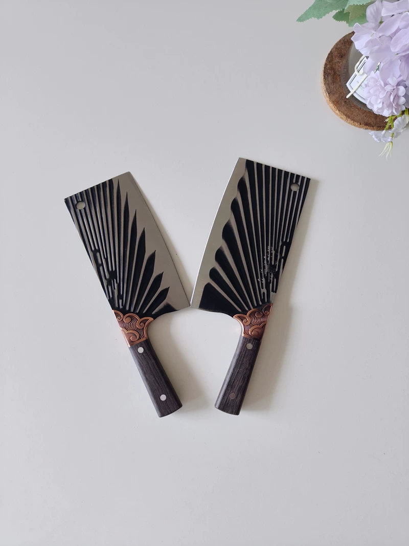 Bộ dao nhà bếp Longquan dùng trong gia đình, dụng cụ nhà bếp được rèn, dao cắt siêu sắc, bộ dao inox gia dụng.