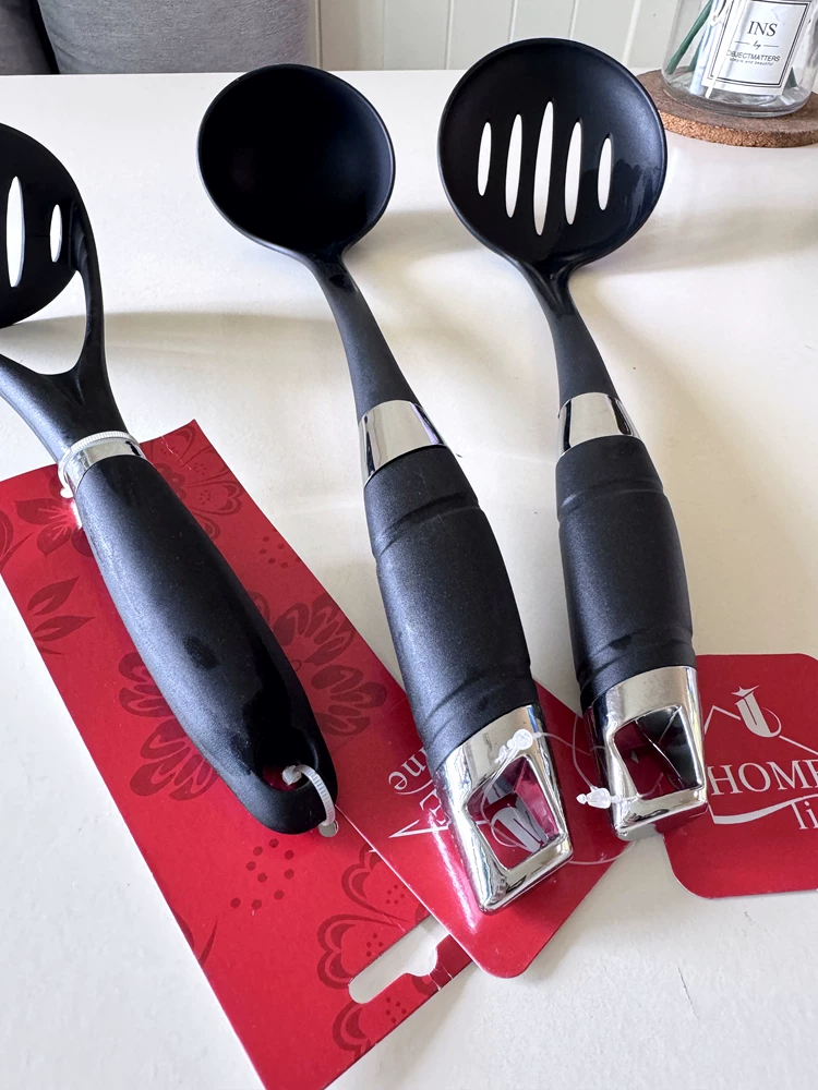 Muỗng múc canh, dụng cụ nghiền, vá nấu ăn, vá vớt, dụng cụ nhà bếp bằng nylon chuyên dụng cho chảo chống dính, chất lượng xuất khẩu, chịu nhiệt độ cao.