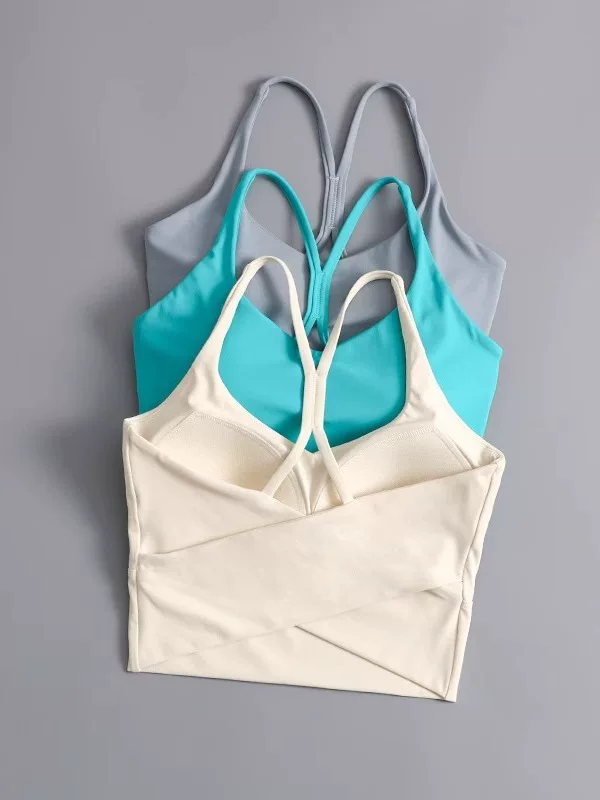 Áo ngực thể thao dành cho nữ, áo tập gym cường độ cao, áo tập yoga chống sốc, áo ngực nâng ngực kiểu vest liền thân phối màu.