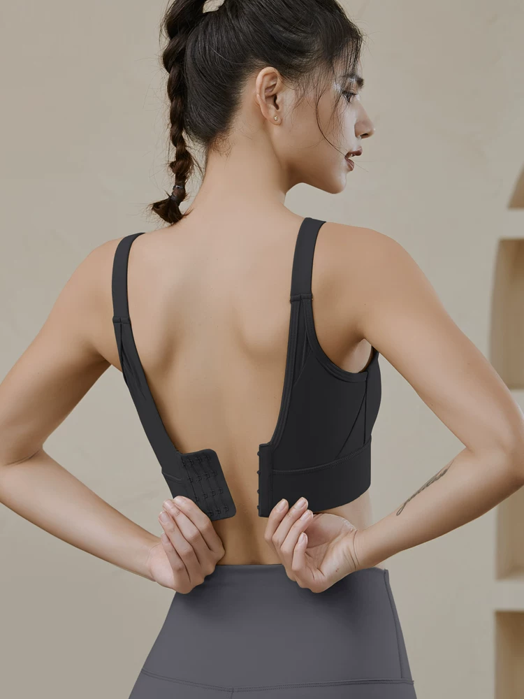 Áo ngực thể thao dành cho nữ, áo tập thể dục cường độ cao, áo tập yoga chống sốc kiểu vest, áo ngực chống chảy xệ kiểu vest