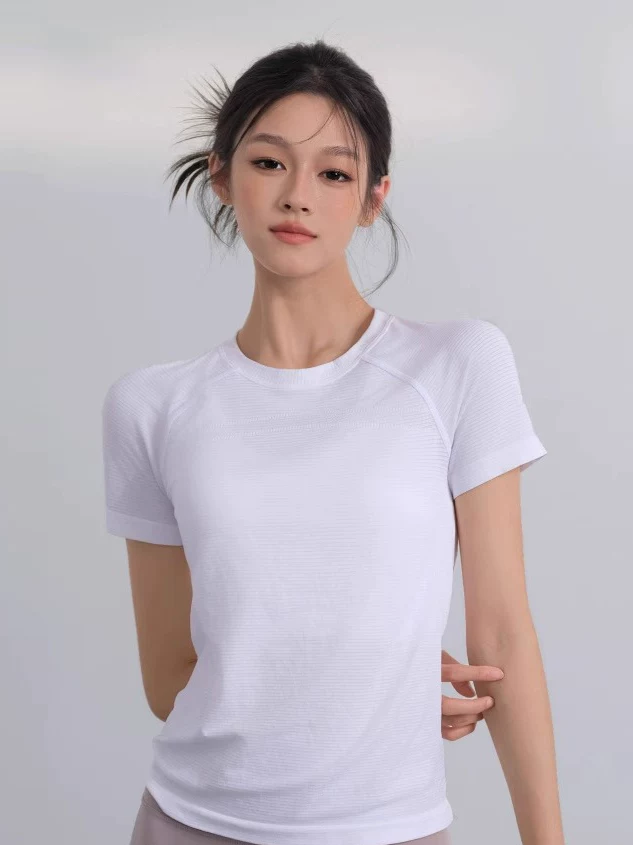 Áo tập thể thao nhanh khô tay ngắn mùa xuân hè 2025, áo yoga, áo tập chạy, áo thun ôm sát tôn dáng