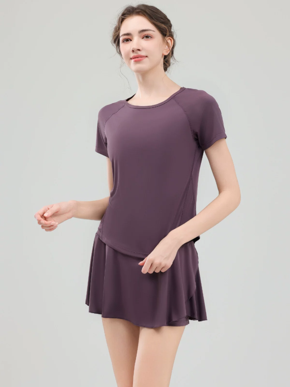 Bộ đồ thể thao dành cho nữ, mùa hè, cỡ lớn, rộng rãi, trang phục tập yoga giúp giảm béo, quần áo ngắn tay nhanh khô, quần áo tập chạy bộ và thể dục chuyên nghiệp