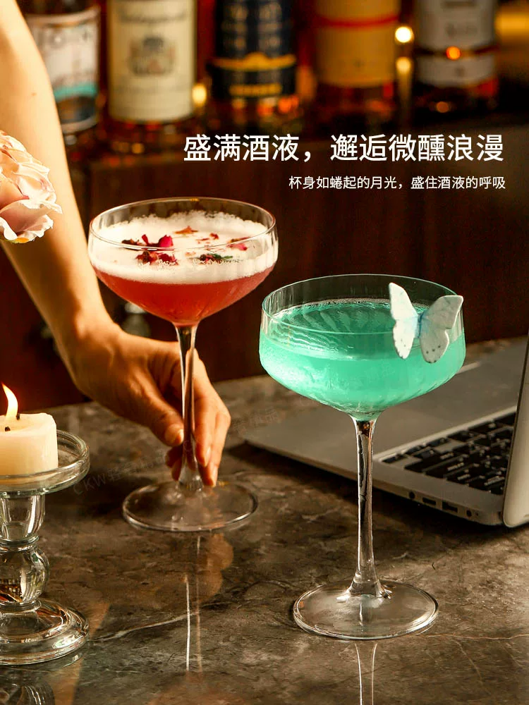 Ly cocktail pha lê hình tháp cao cấp CKW, ly rượu sáng tạo, ly pha chế cá nhân hóa, ly rượu sâm banh
