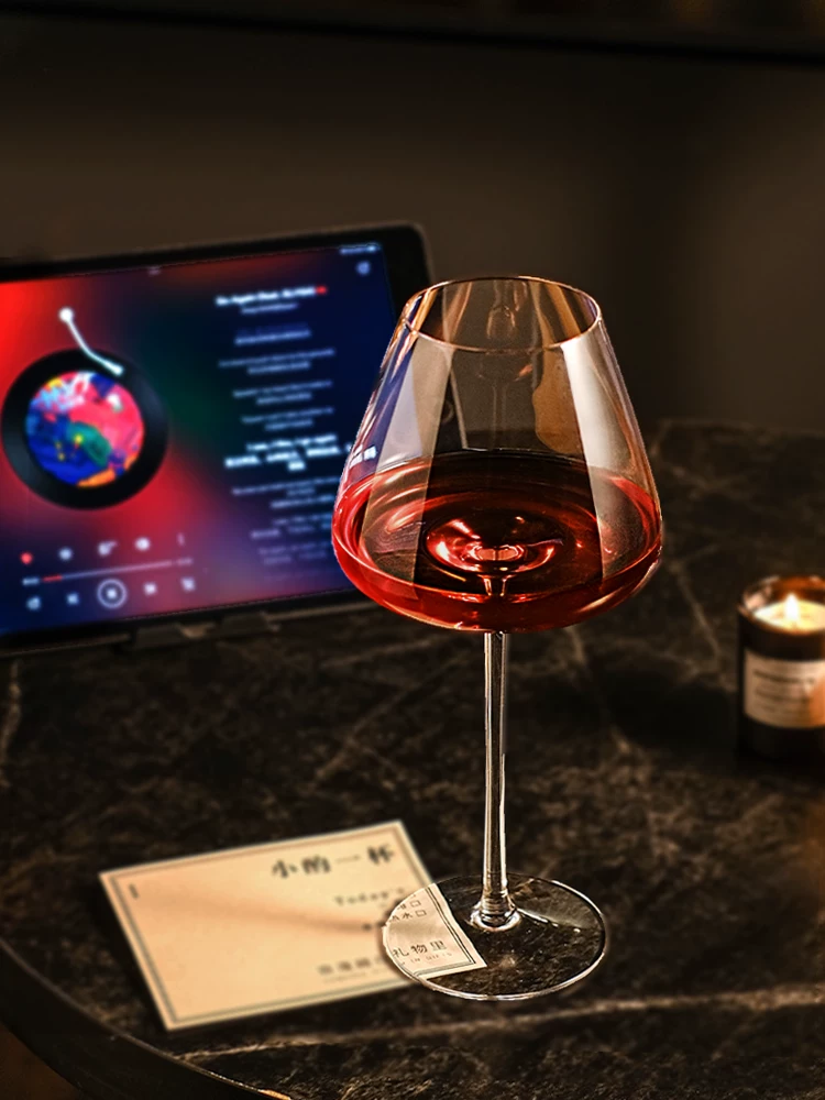Ly rượu vang đỏ cao cấp, ly pha lê hơi cong, bình rót rượu, bộ rượu vang, bình rượu gia dụng, ly rượu bụng bầu