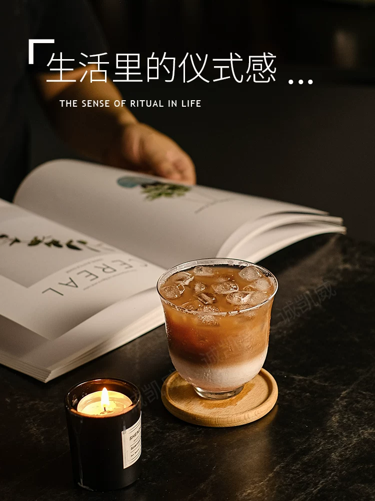 Cốc cà phê bẩn, cốc latte đá nhẹ, trà Kung Fu, cốc cổ điển kiểu Trung Hoa, cốc pha chế và khuấy bằng thủy tinh
