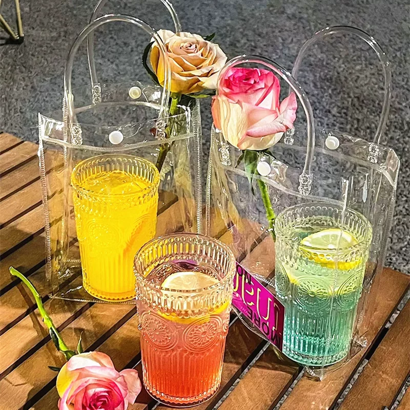 Ly thủy tinh kiểu Instagram, ly uống nước lạnh thời thượng cao cấp, ly cà phê ăn sáng, ly nước chanh nhà hàng, ly cocktail