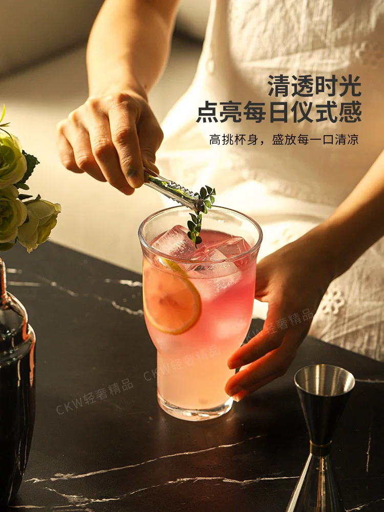 Cốc thủy tinh CKW cổ điển miệng rộng cốc cà phê Mỹ cốc đựng đồ uống dung tích lớn cốc nước cốc pha chế cocktail