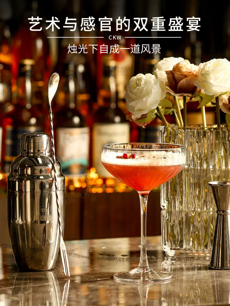 Ly cocktail pha lê hình tháp cao cấp CKW, ly rượu sáng tạo, ly pha chế cá nhân hóa, ly rượu sâm banh