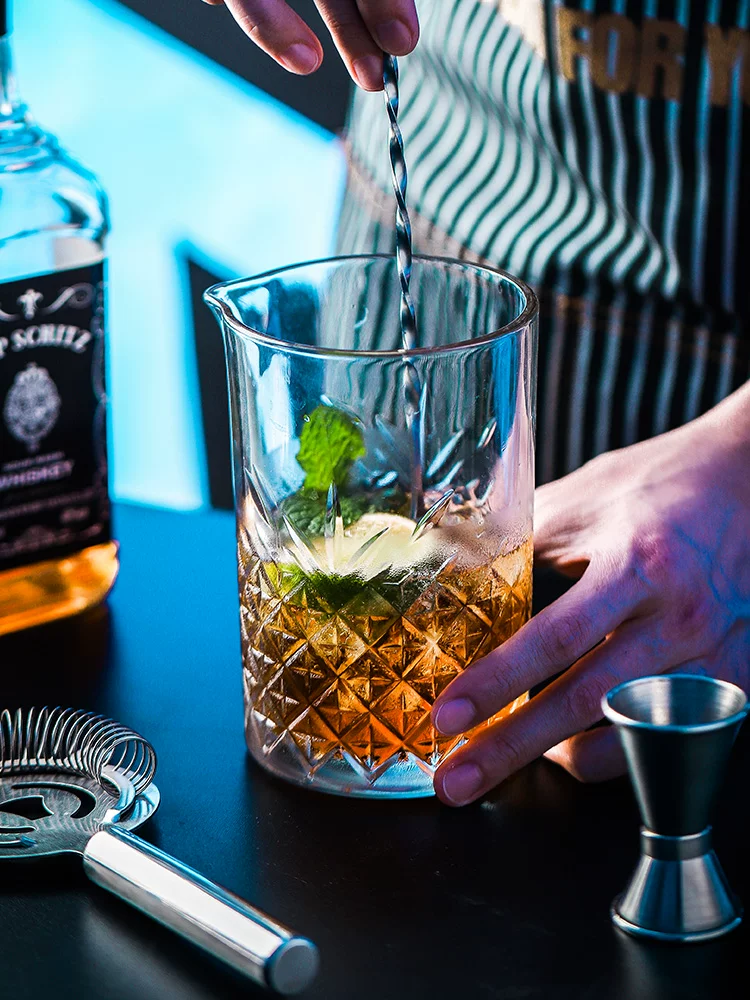 Bộ cốc pha chế rượu whisky, cocktail, dụng cụ pha chế quầy bar, kiểu Nhật, bộ cốc lắc