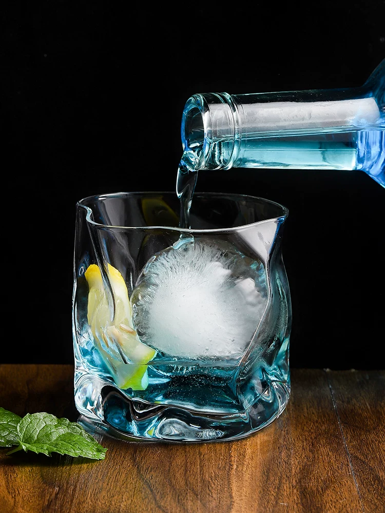 Cốc nước xoắn kiểu Nhật đơn giản, cốc thủy tinh viền vàng, cốc rượu whisky pha lê phong cách ins, cốc sữa cổ điển, cốc cà phê