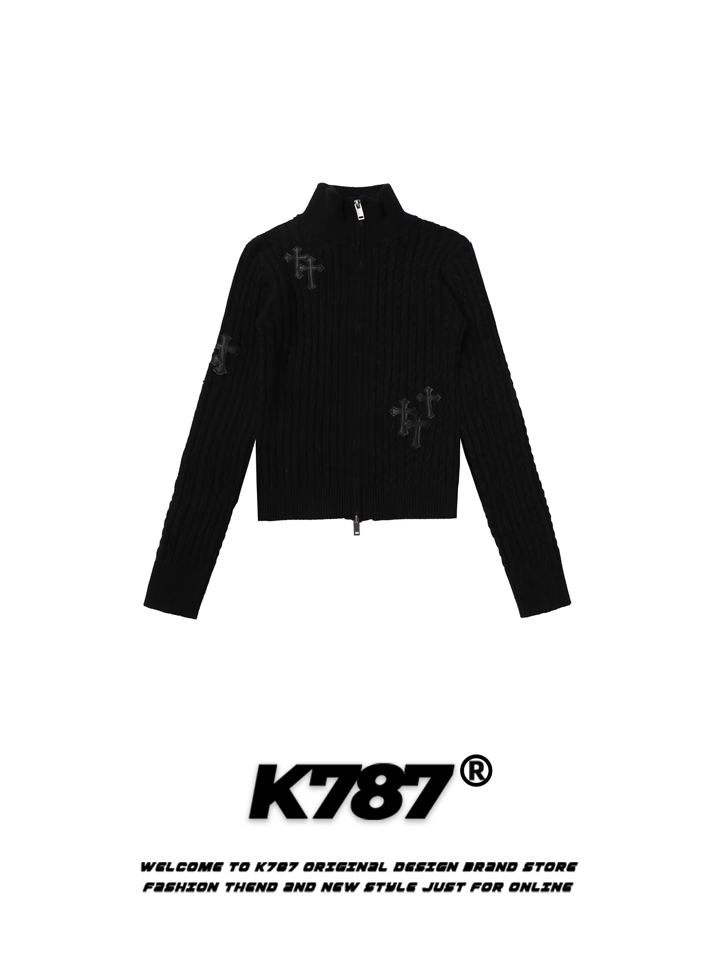 Áo len cardigan kiểu dáng đường phố Mỹ K787 dành cho nữ, ôm dáng, phong cách lười biếng, áo khoác dệt kim ấm áp