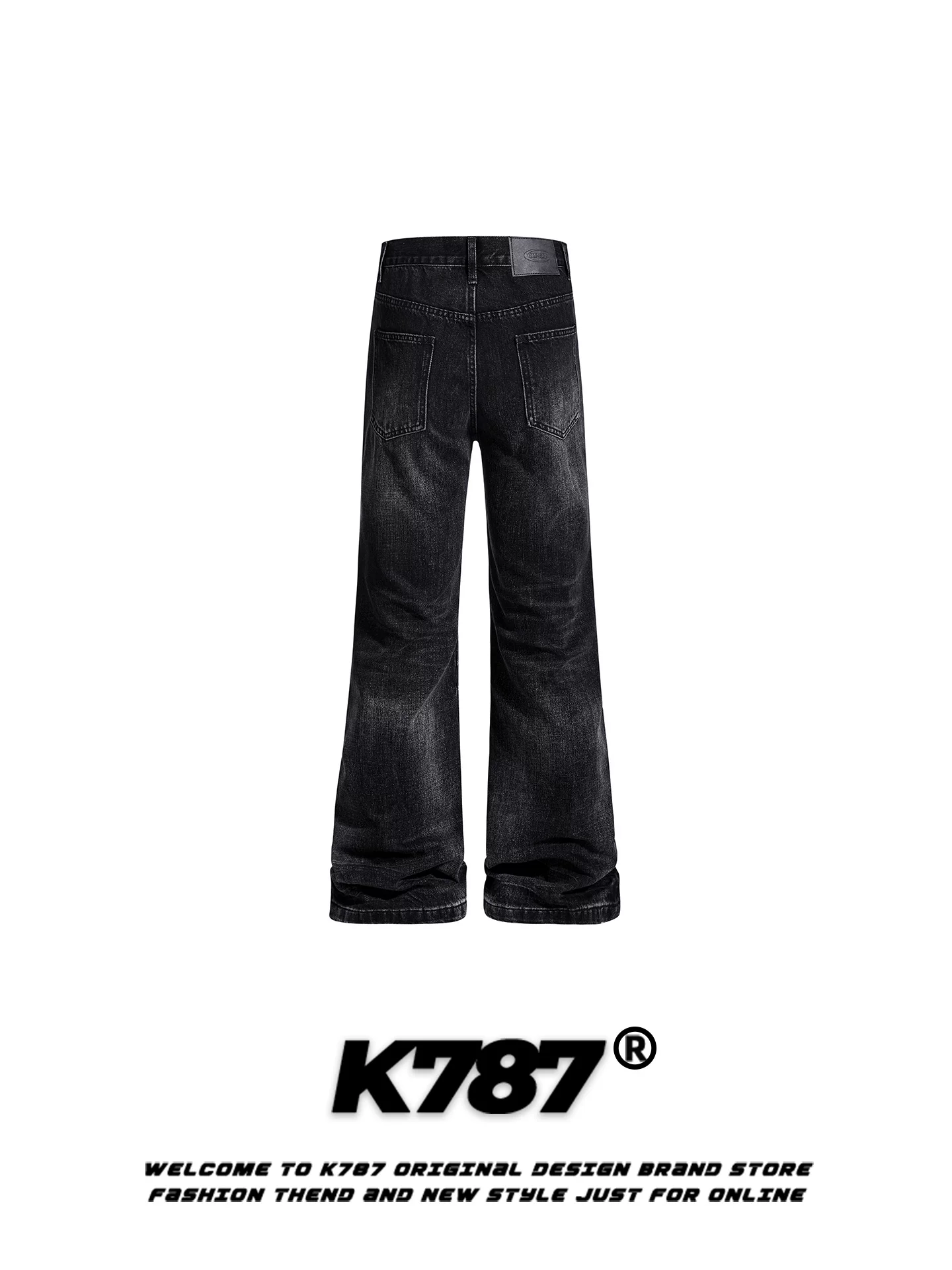 Quần jeans K787 kiểu Mỹ cổ điển, xước rách, dáng loe, dành cho nam và nữ, cạp cao, tôn dáng, phong cách thường ngày, dài.