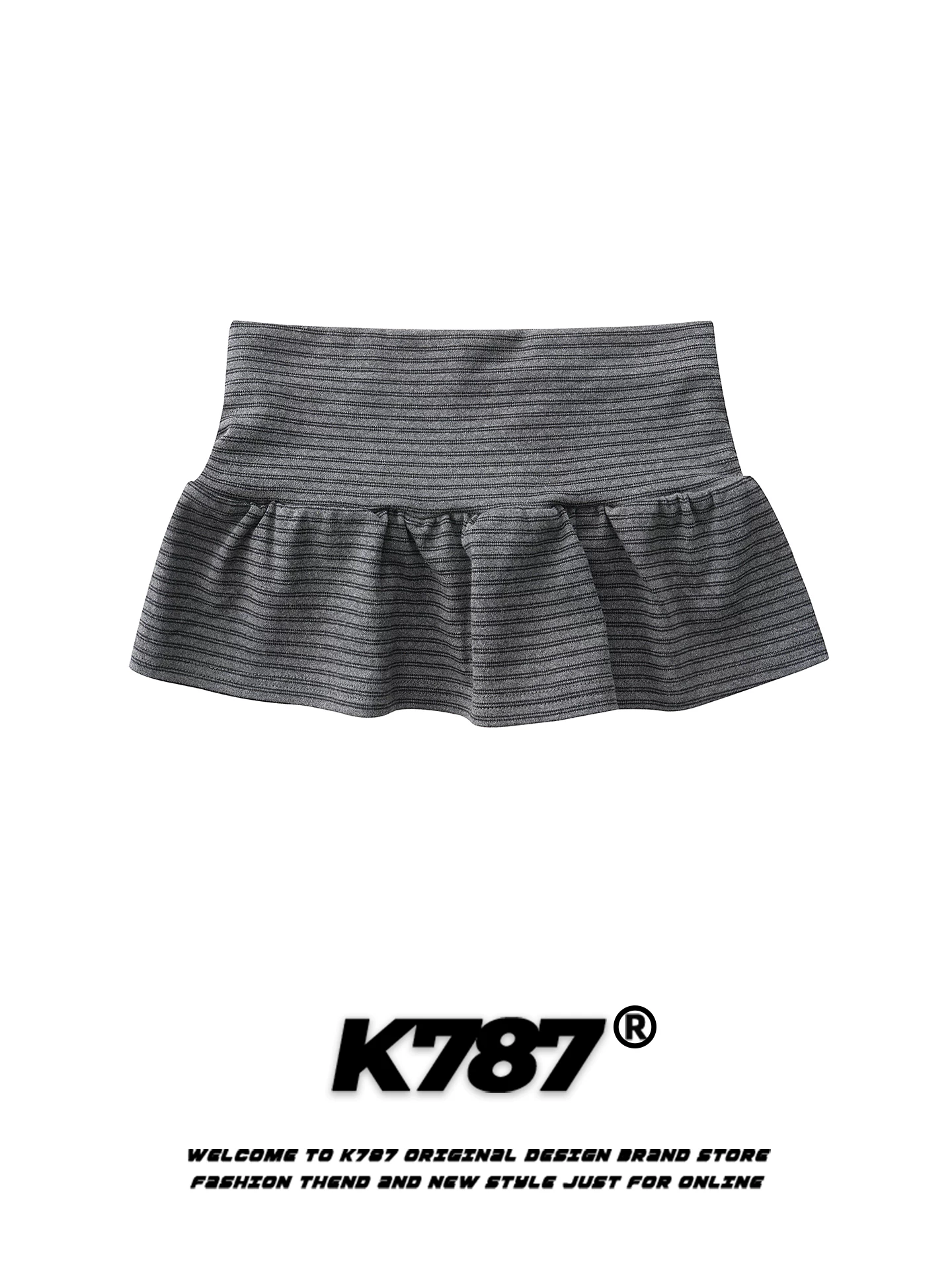 Váy buộc dây sọc cổ điển kiểu Mỹ K787 dành cho nữ, kiểu dáng thắt eo giản dị, phong cách cô gái cá tính, phong cách lười biếng, phong cách ngọt ngào và cá tính, váy ngắn tôn dáng.