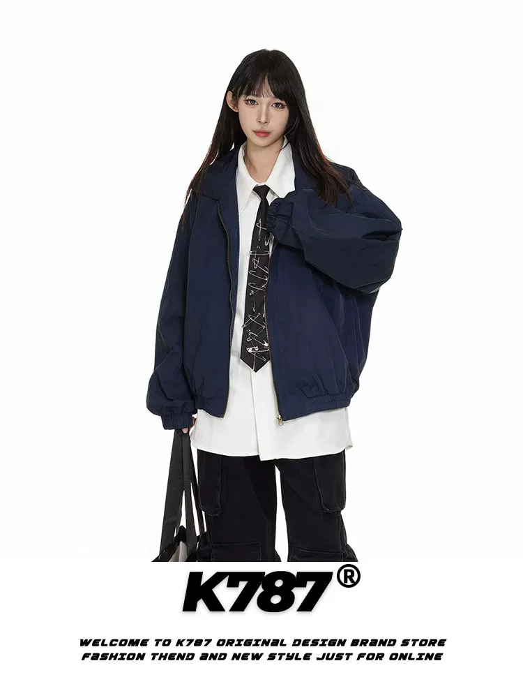Áo khoác công sở màu trơn phong cách retro Mỹ K787 unisex cleanfit2025 áo khoác cặp đôi thường ngày mùa xuân
