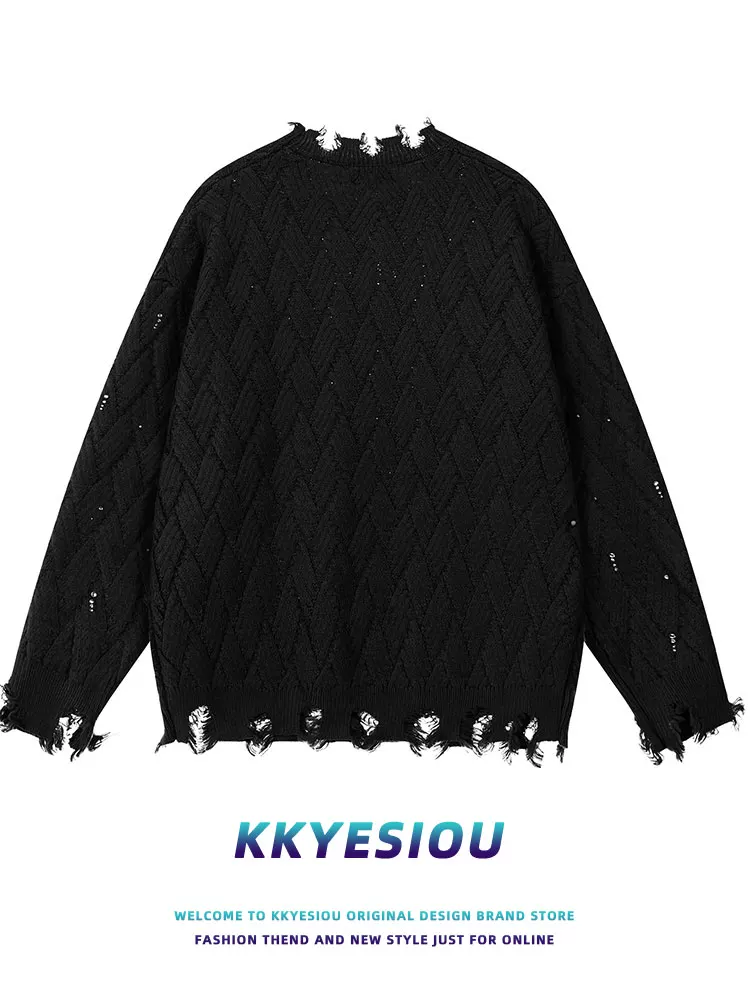 Áo len dệt kim kiểu dáng cổ điển Mỹ, phong cách retro, dành cho nam và nữ, kiểu dáng rộng rãi, thoải mái, áo len đôi.