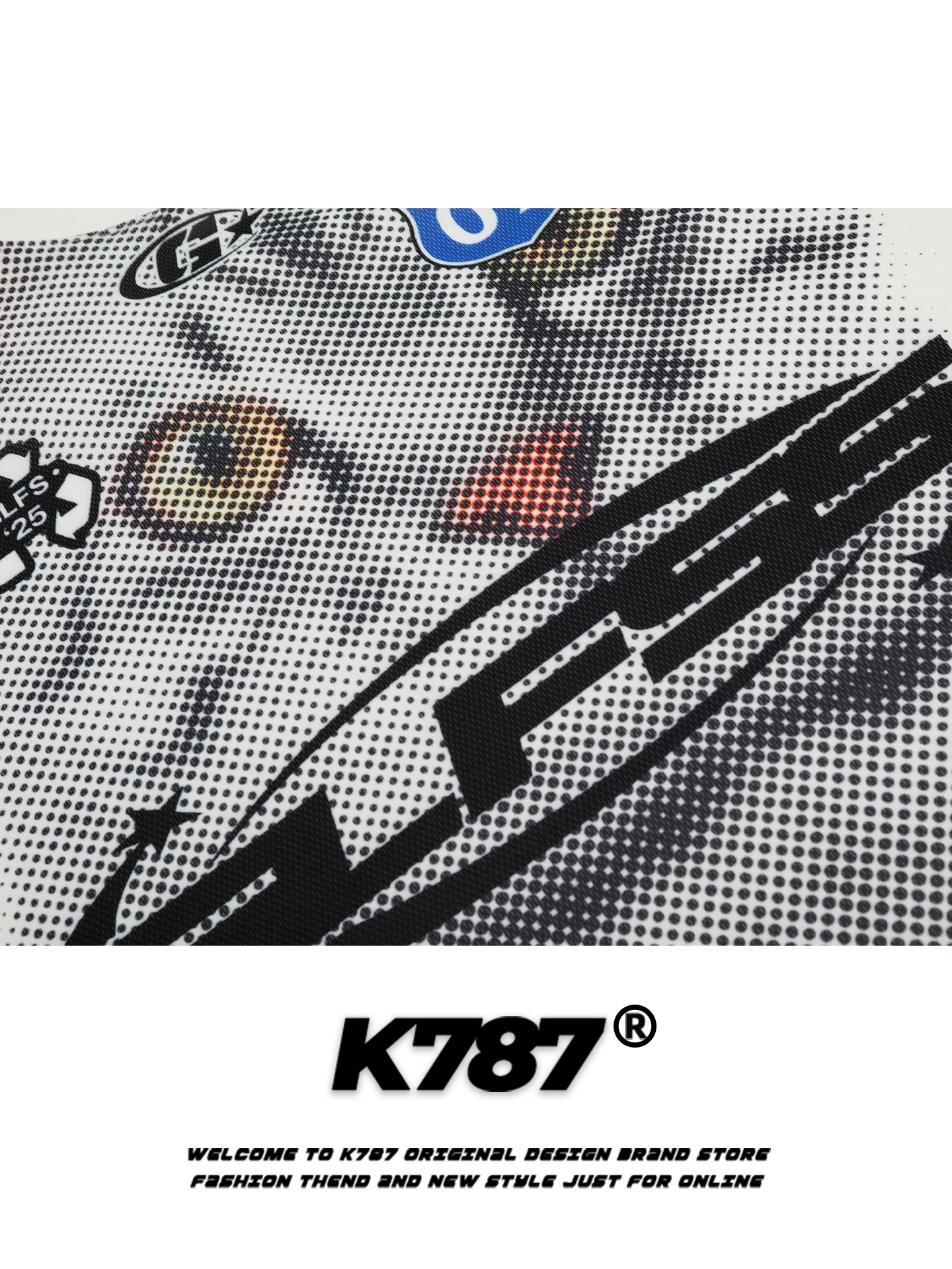 K787 Mỹ retro in hình mèo cổ chữ V dài tay áo thun unisex lưới thể thao áo dáng rộng giản dị hàng đầu mùa thu