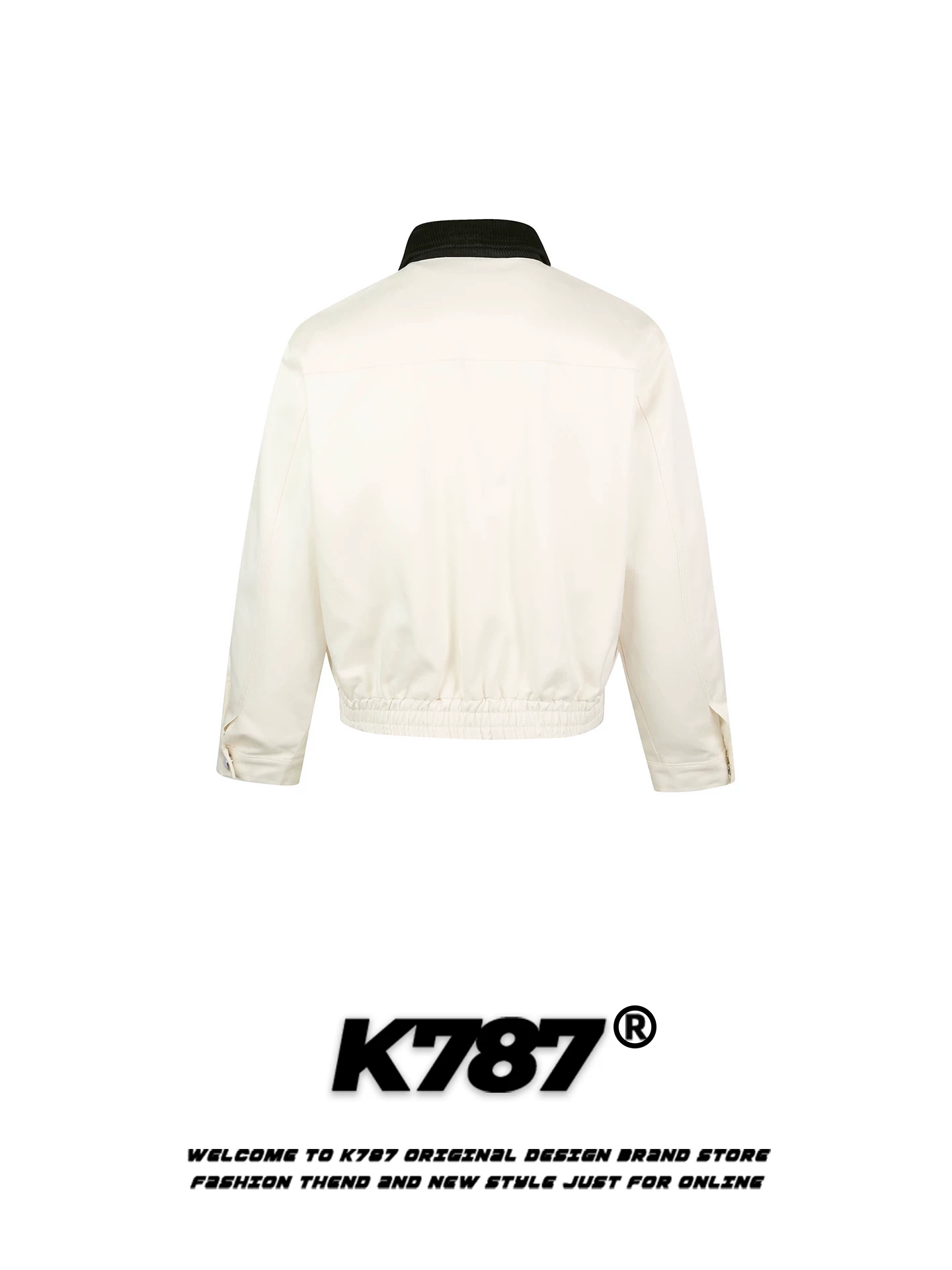 Áo khoác cổ điển kiểu Mỹ K787, phối màu, dáng rộng, phong cách unisex, màu hồng, áo khoác cặp đôi hợp thời trang