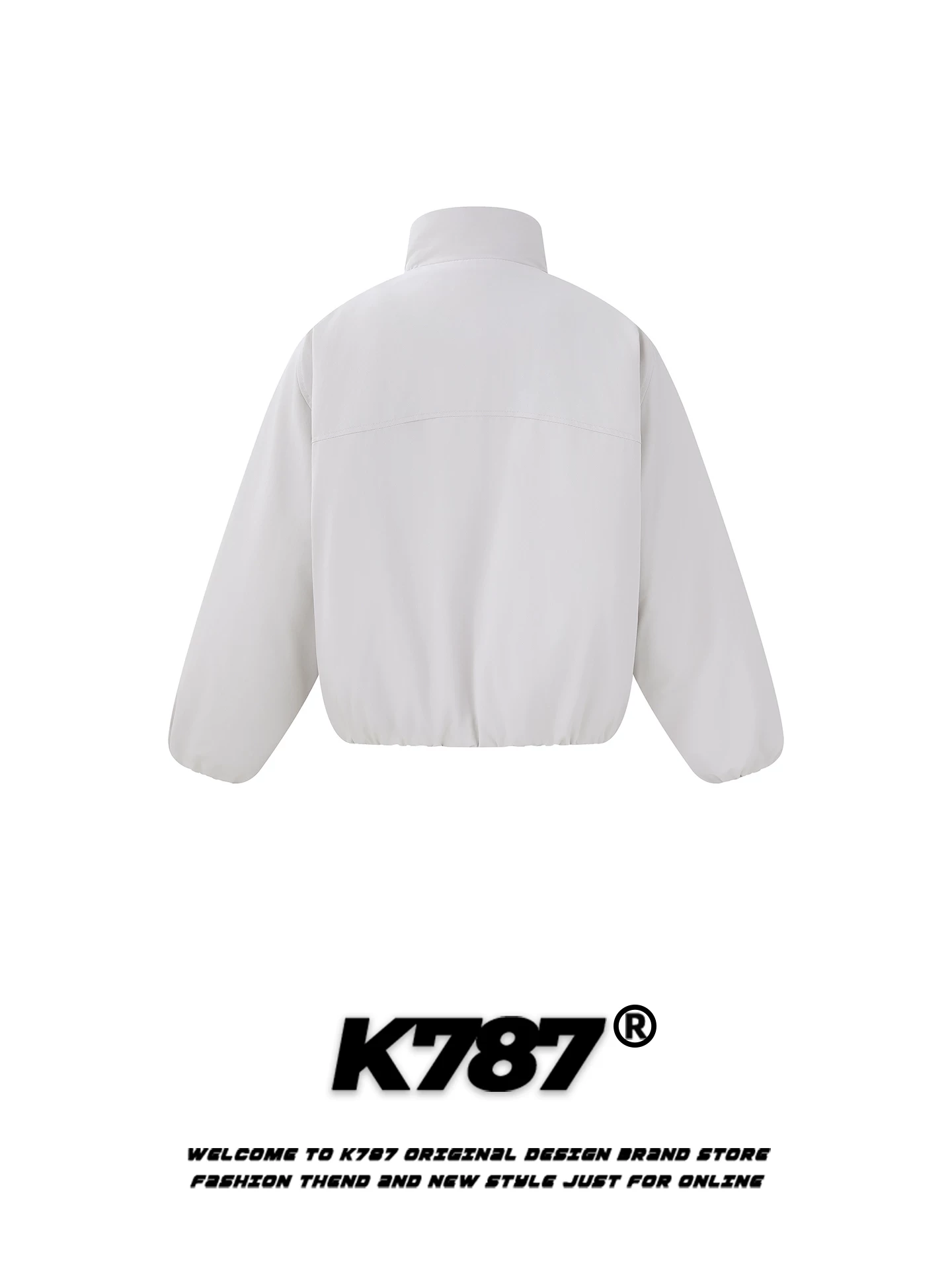 Áo khoác cotton cổ đứng màu trơn đơn giản kiểu Mỹ K787 dành cho nam và nữ, dáng rộng, ấm áp và dày dặn, áo khoác phao cặp đôi mùa đông 2025.