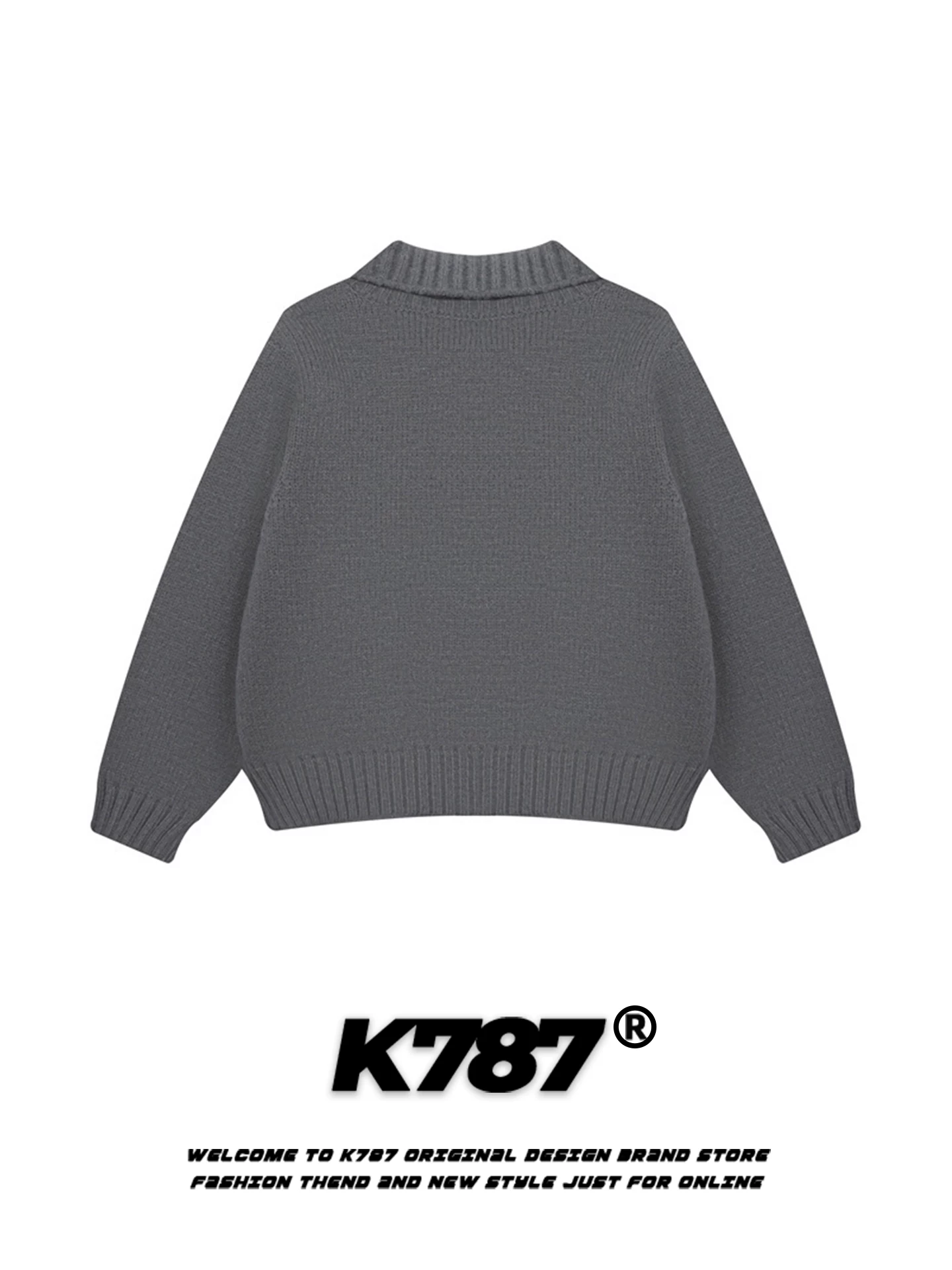 Áo len cardigan màu phối phong cách hoạt hình cổ điển Mỹ K787 dành cho nữ, áo khoác ngắn dệt kim mềm mại và ấm áp, kiểu dáng giản dị