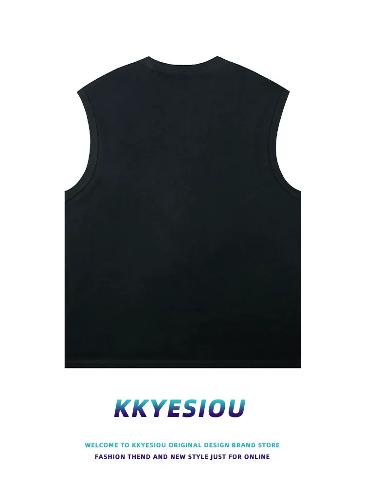 Áo thun thể thao oversize unisex phong cách đường phố, áo vest mèo thời trang retro Mỹ của thương hiệu KKyesiou