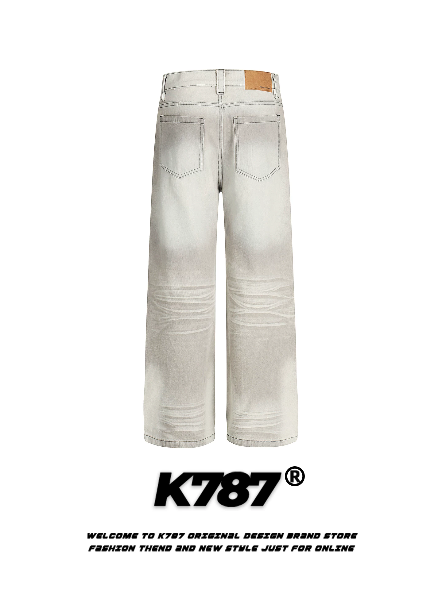 Quần jeans nữ K787 kiểu Mỹ cổ điển, xước rách, nhuộm màu cũ, cạp cao, thiết kế thời trang, dáng thẳng màu trắng, phong cách thường ngày