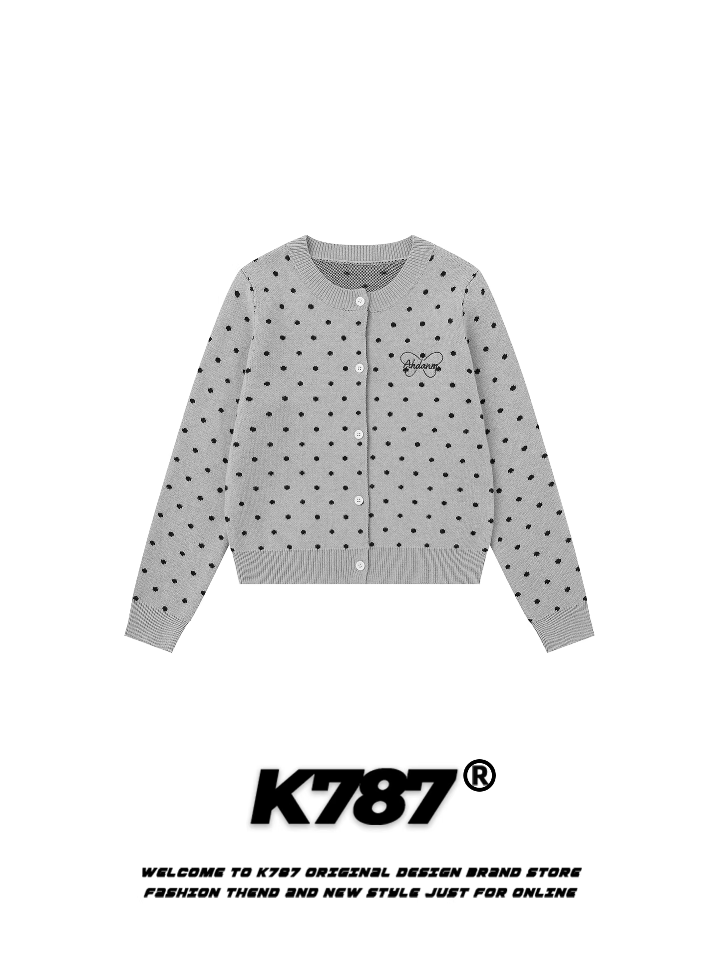 Áo len cardigan cổ tròn họa tiết sóng lười kiểu Mỹ K787 dành cho nữ, mặc đi làm thường ngày, ấm áp, tôn dáng, áo khoác ngắn dệt kim